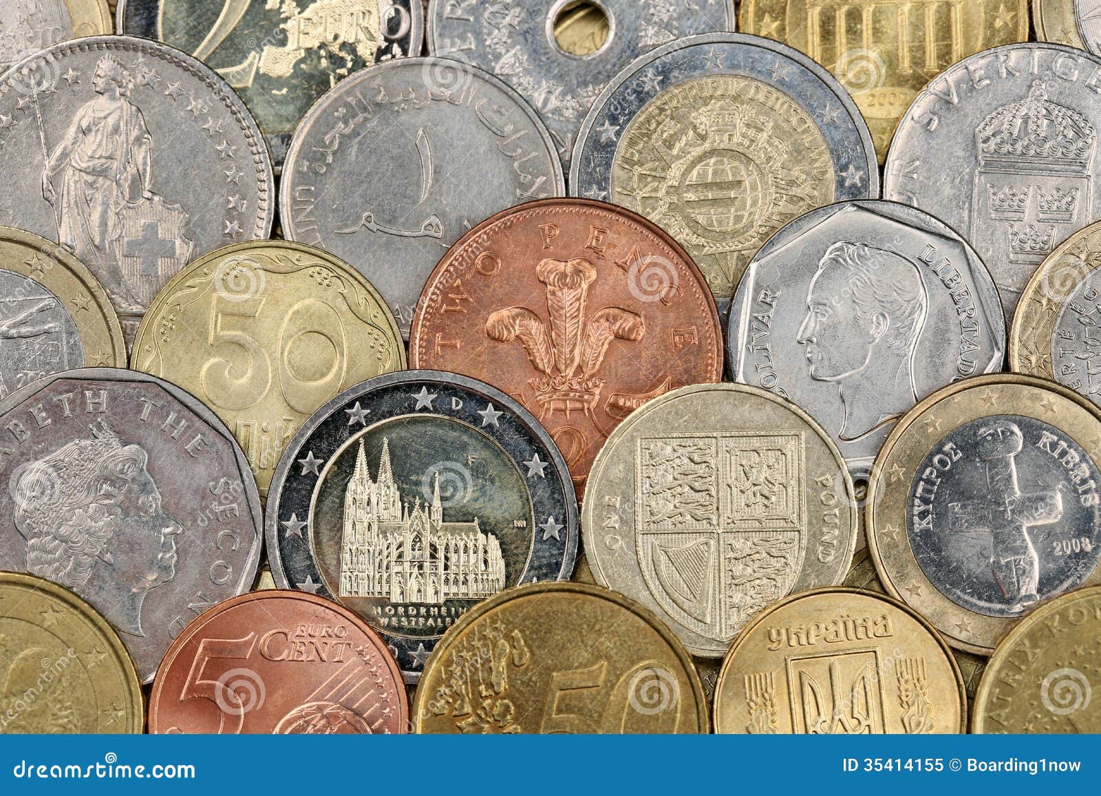 Coins From All Over The World Stock Image - Image of ...