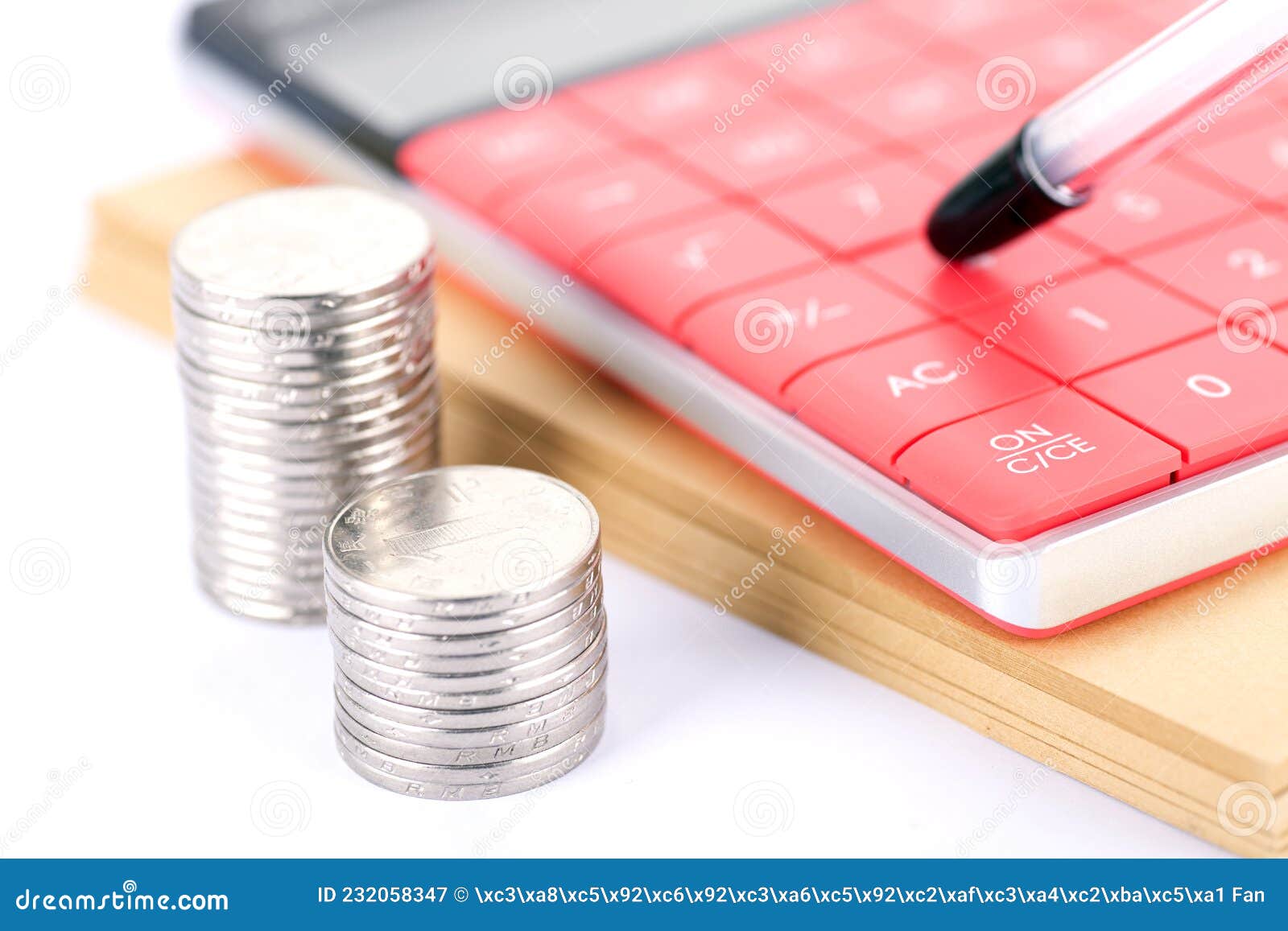 coins and calculators, financial stills