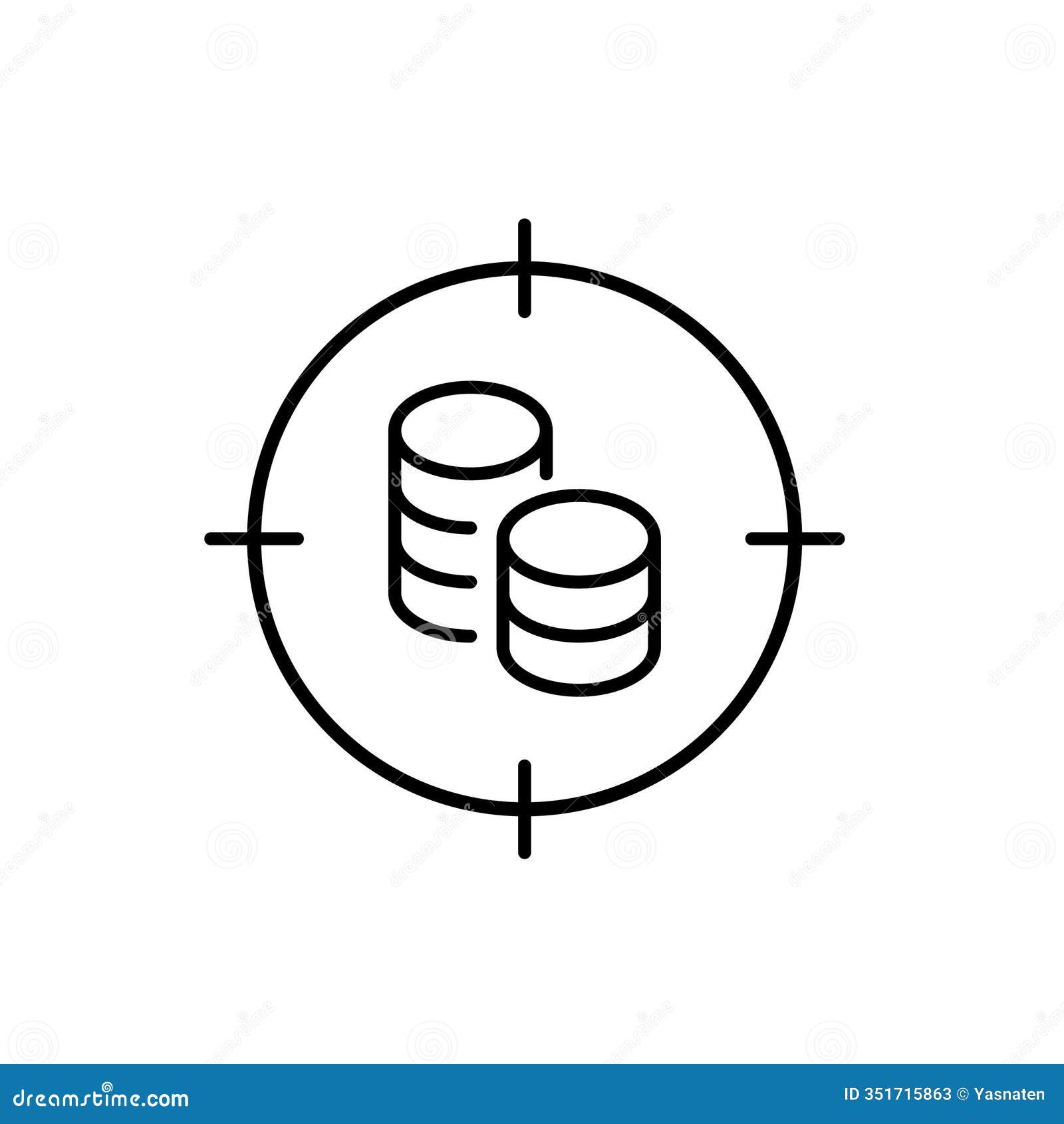 coins stack in target. precision investment, goal oriented financial growth. pixel perfect  icon
