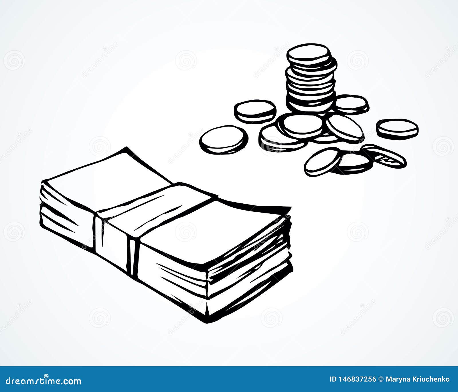 Coins. Vector drawing stock vector. Illustration of financial - 146837256