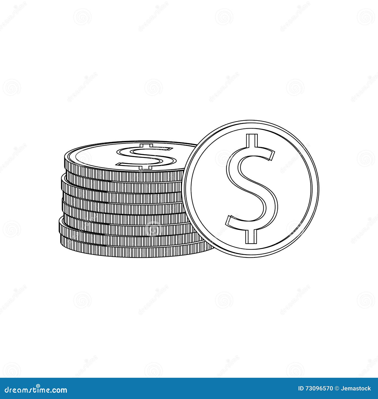 Coins , Vector Illustration Over White Background Stock Illustration ...
