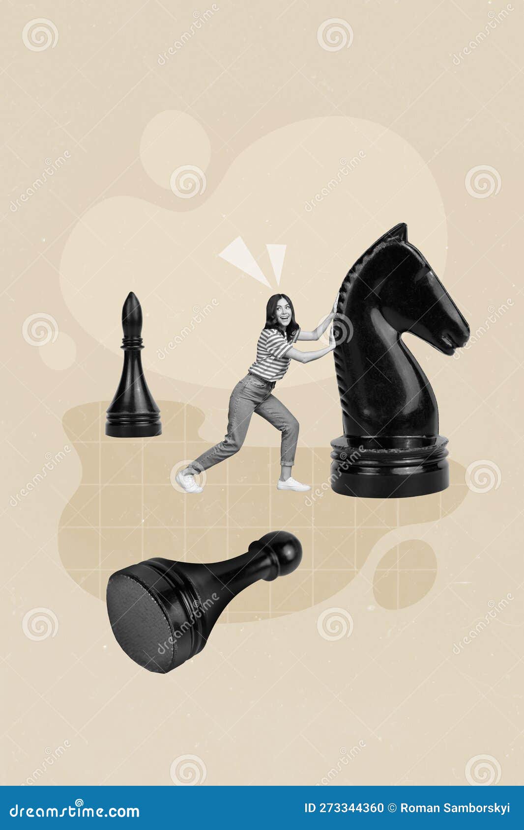 Silhueta de uma peça de xadrez de cavalo. projeto de ilustração