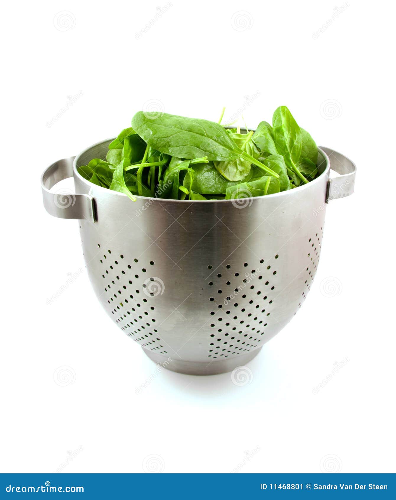 Colander with Fresh Spinach Stock Image Image of cook, juicy 11468801