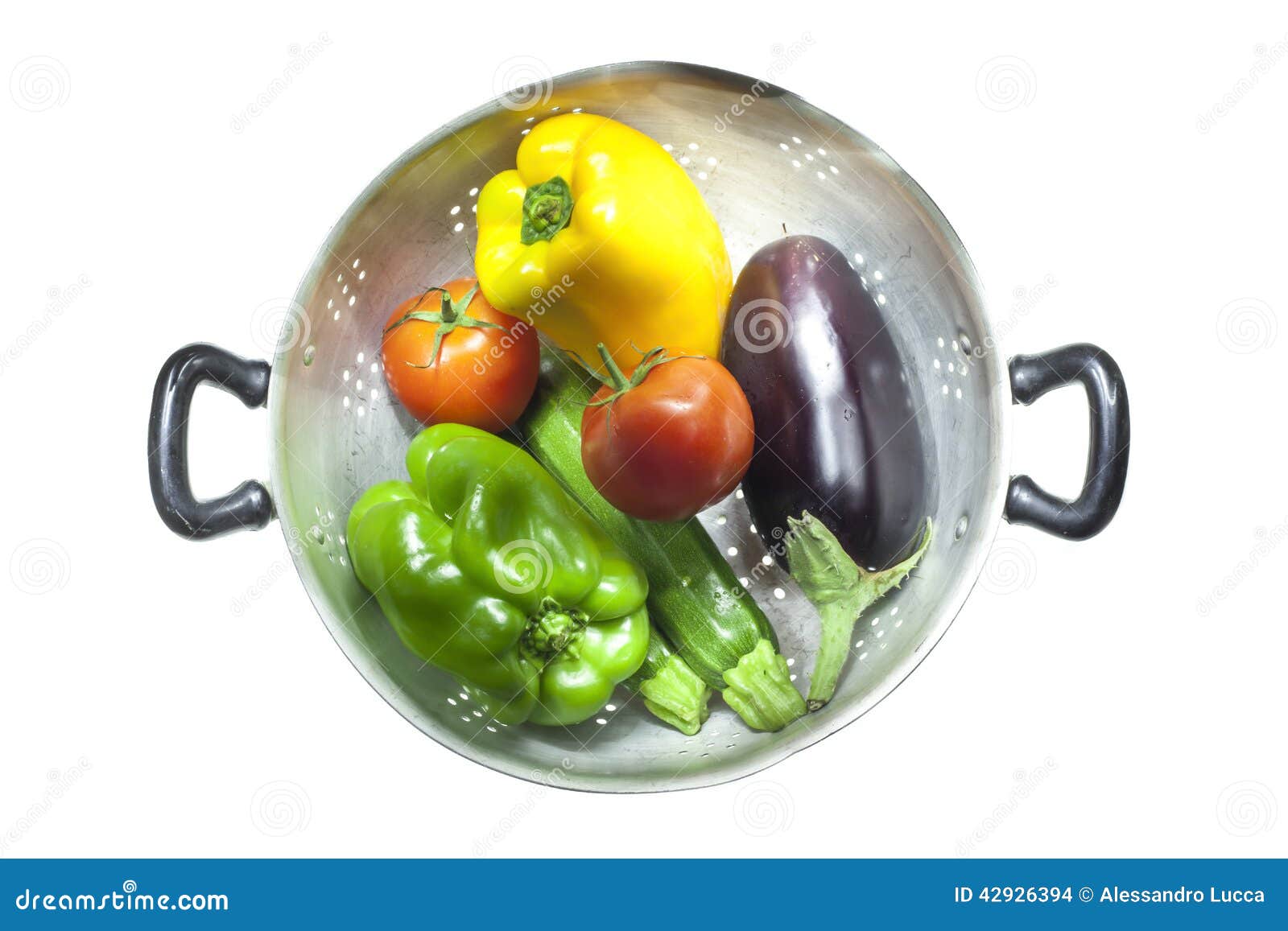 Colander with vegetables stock photo. Image of colander 42926394