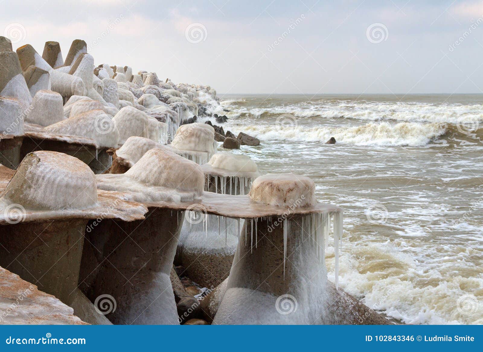 Cold Baltic sea. stock photo. Image of stone, bright 102843346