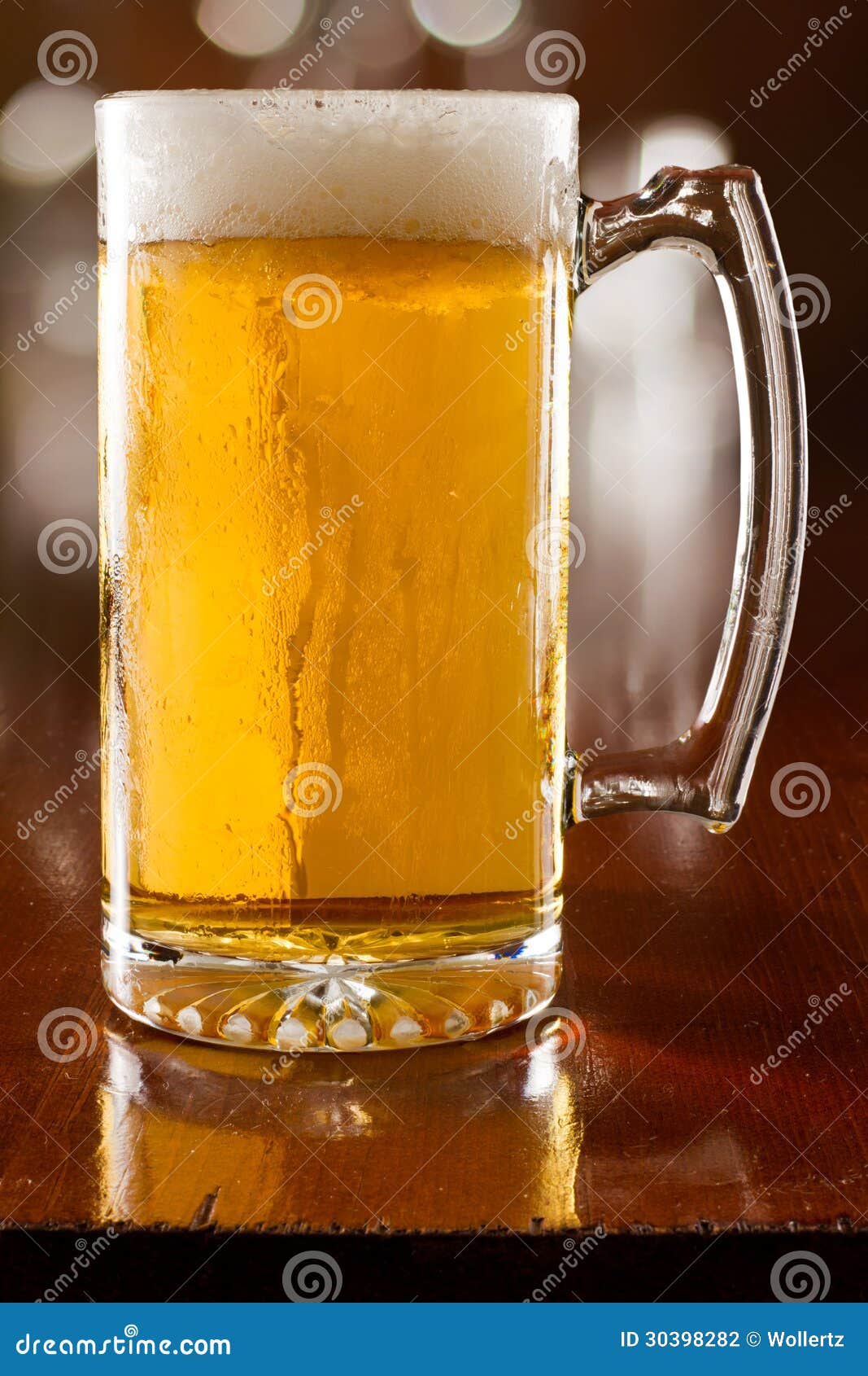 Cold beer in a mug stock