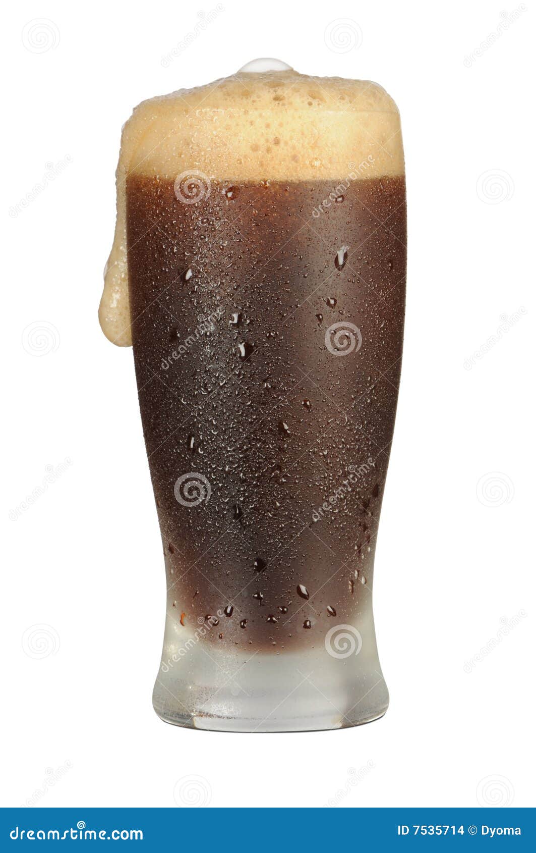 Cold black beer glass stock photo. Image of liquid, clipping 7535714