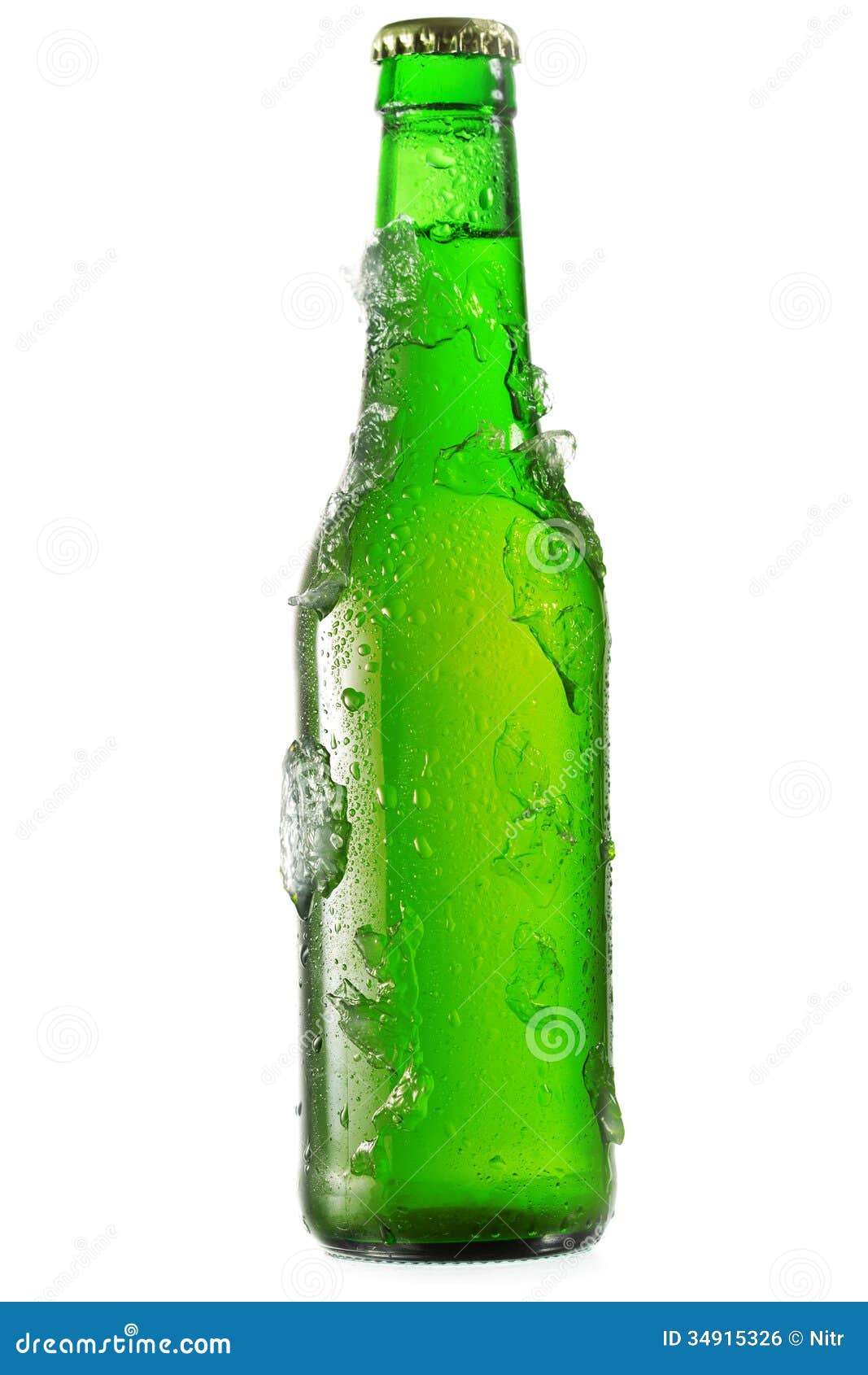 Cold Bottle of Beer with Ice Stock Photo Image of alcohol, object