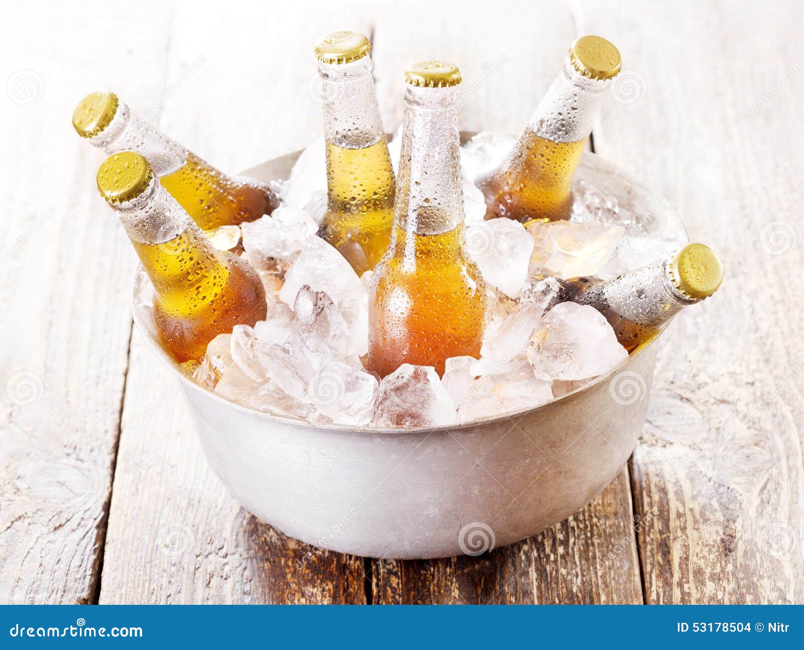 Cold Water Bottles In Ice Bucket Stock Photo by ©somchaij 97867418