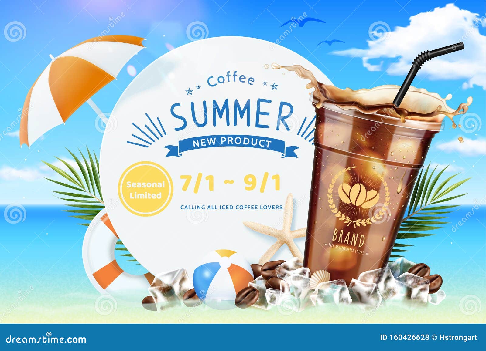 Cold brew coffee ads stock vector. Illustration of condensation 160426628