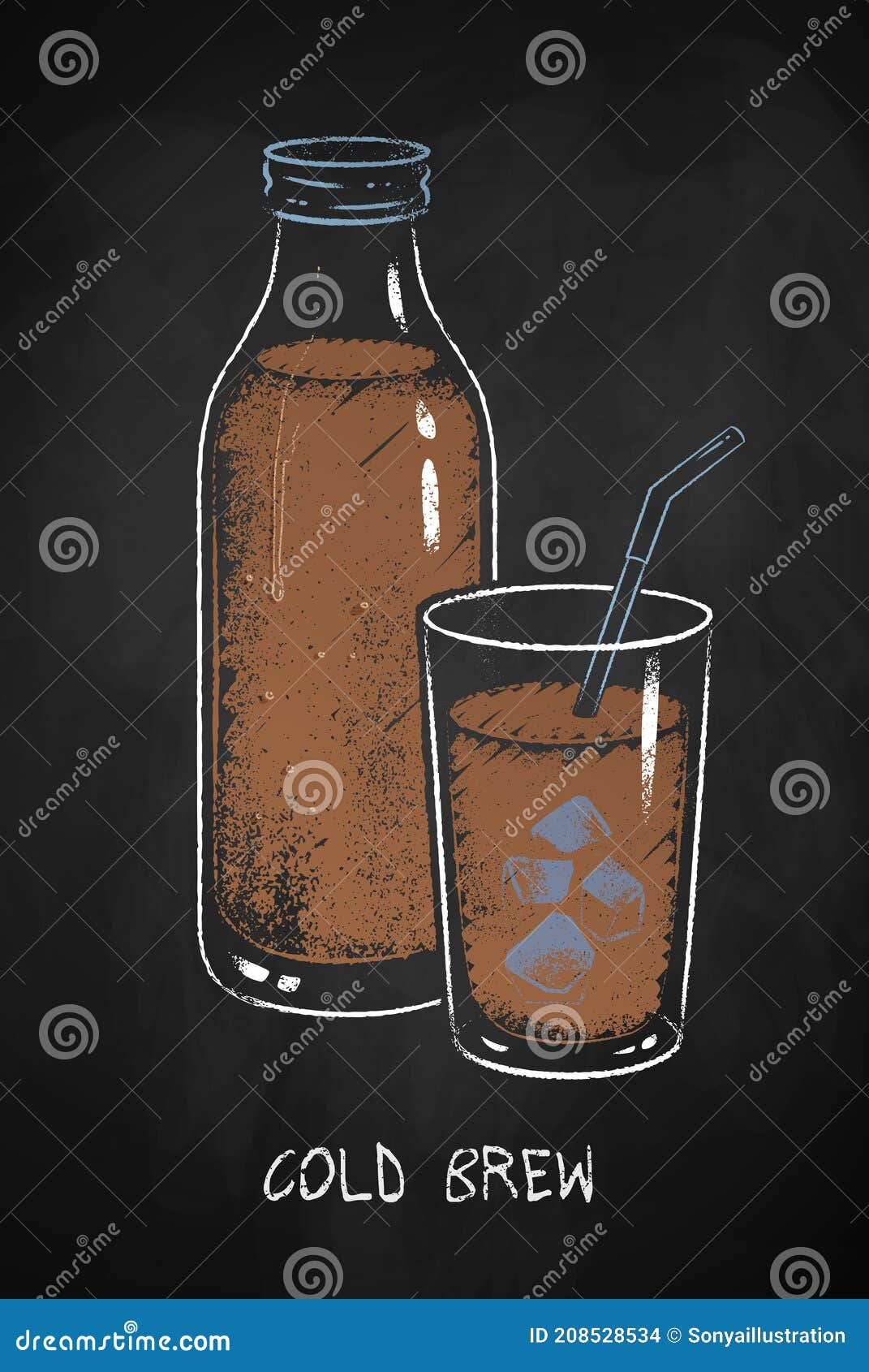 Cold Brew Coffee Bottles Stock Illustration - Download Image Now