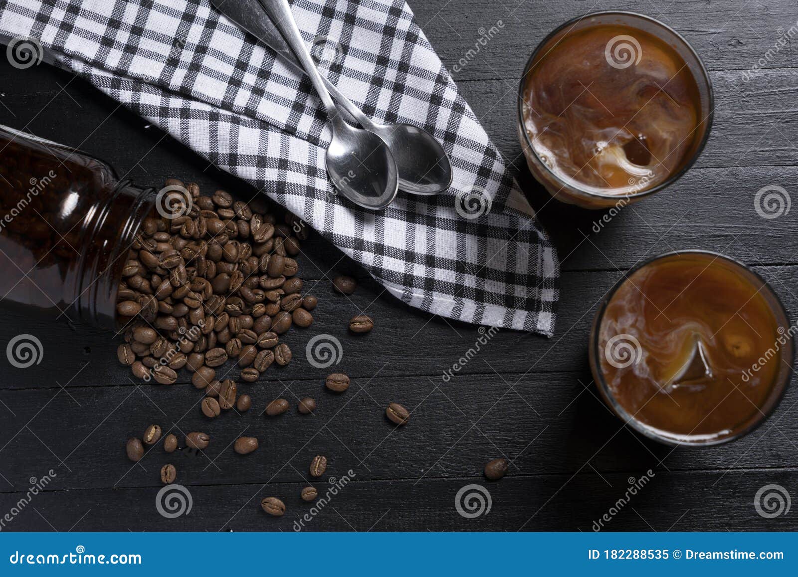 Cold Brew Coffee in Dark Wood Table Stock Image Image of caffeine