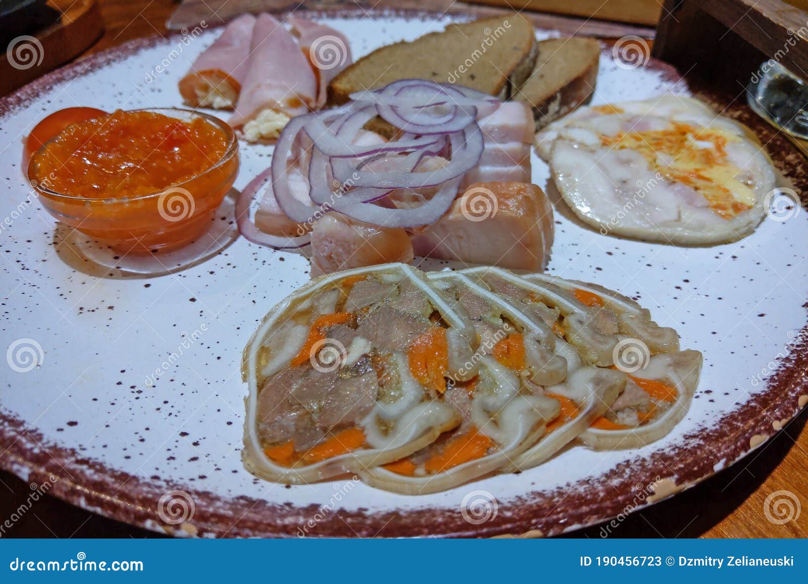 Cold Cuts of Meat on a Plate with Sauces Stock Image Image of sauces
