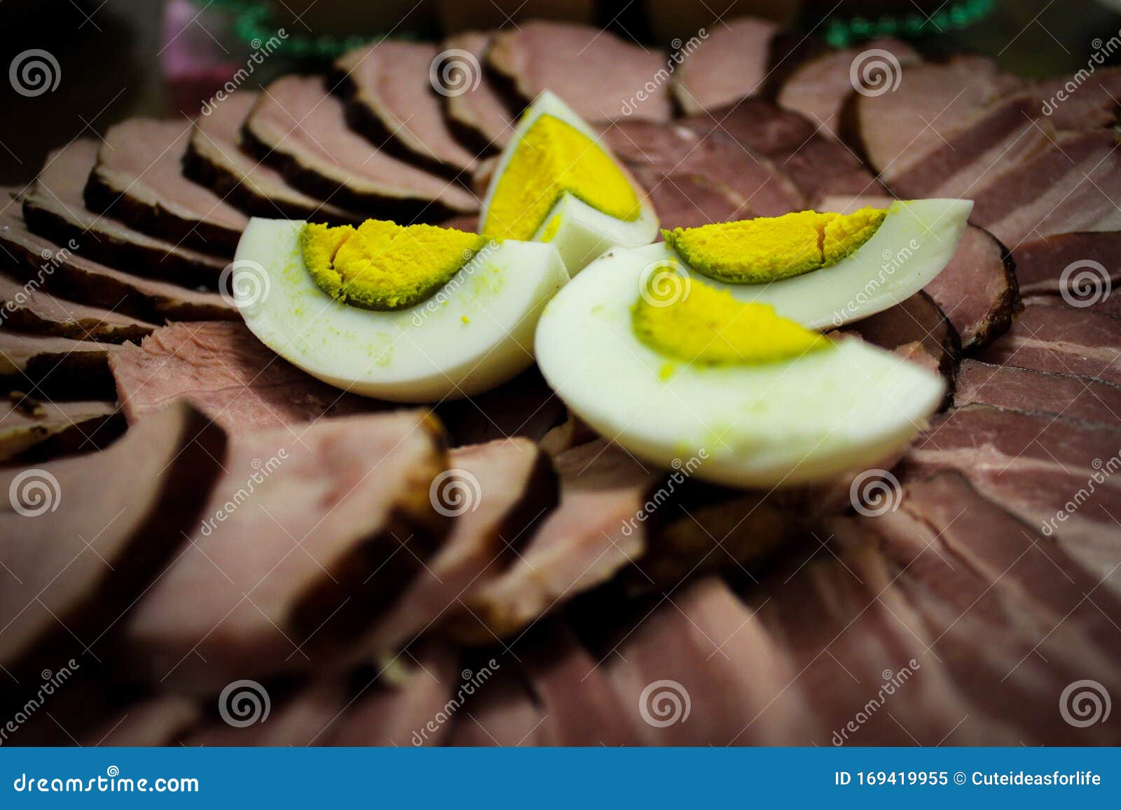 Cold Cuts Ready To Eat of Ham and Bacon Stock Image Image of cooked