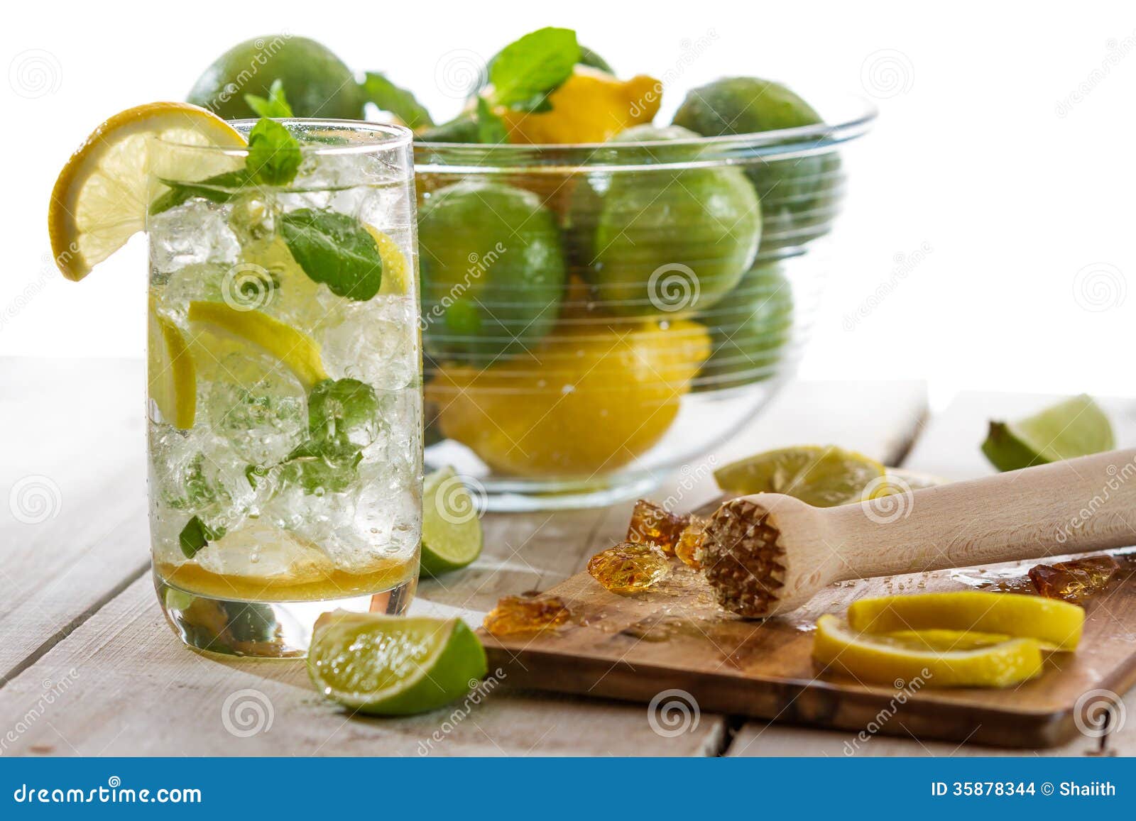 Cold drink with citrus stock photo. Image of mint, cube 35878344