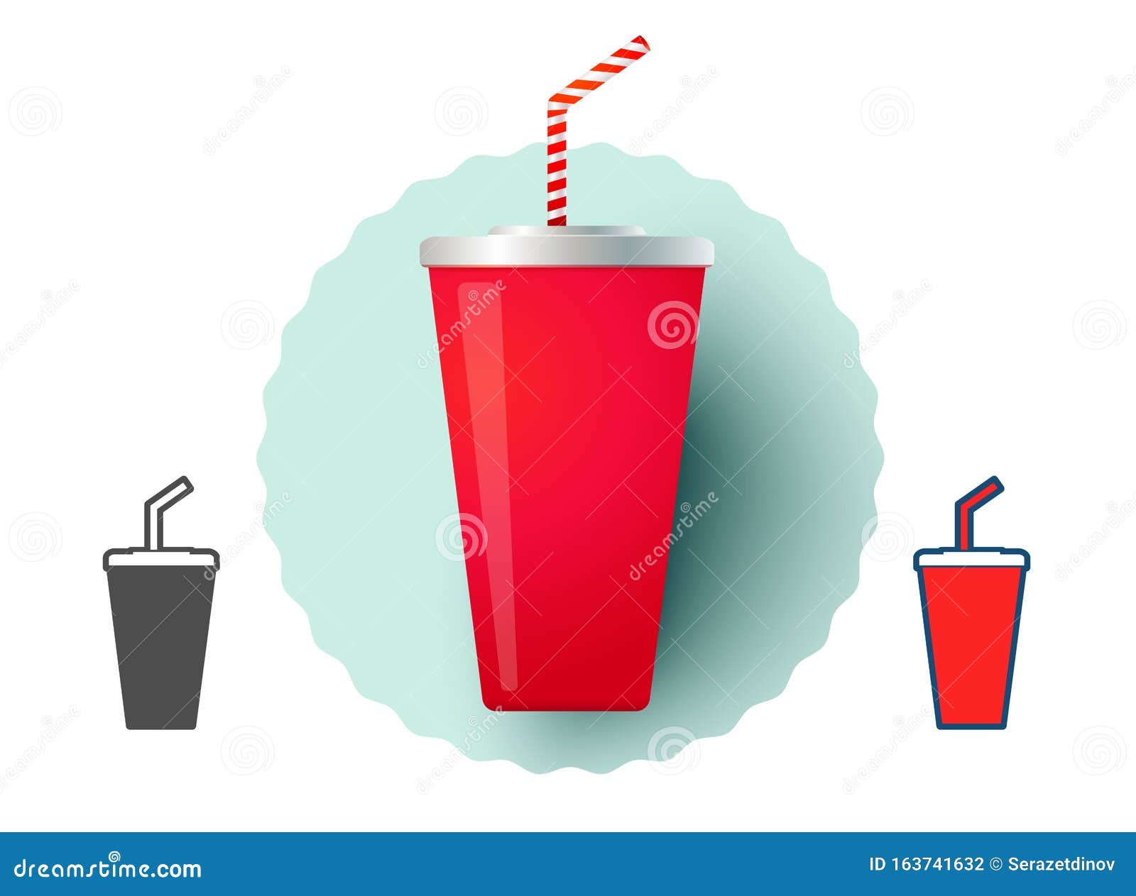 Cold drink from fast food stock vector. Illustration of paper 163741632