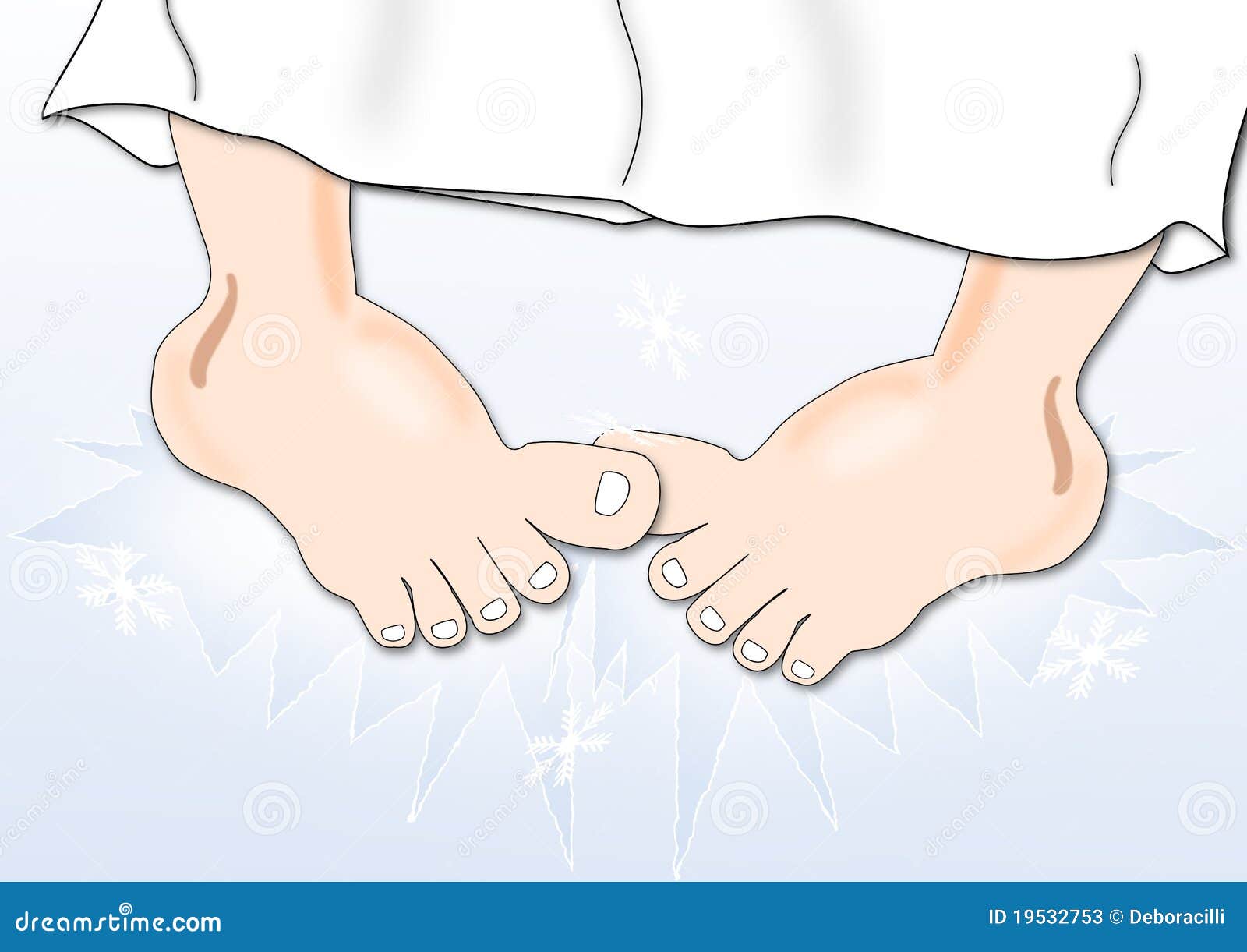 Cold Feet stock illustration. Illustration of cold, healing - 19532753