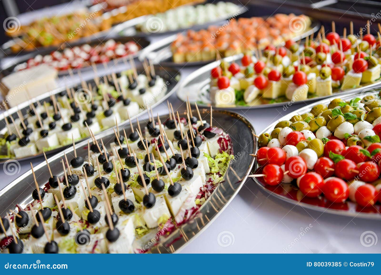 Cold food trays stock image. Image of olive, buffet, deli 80039385