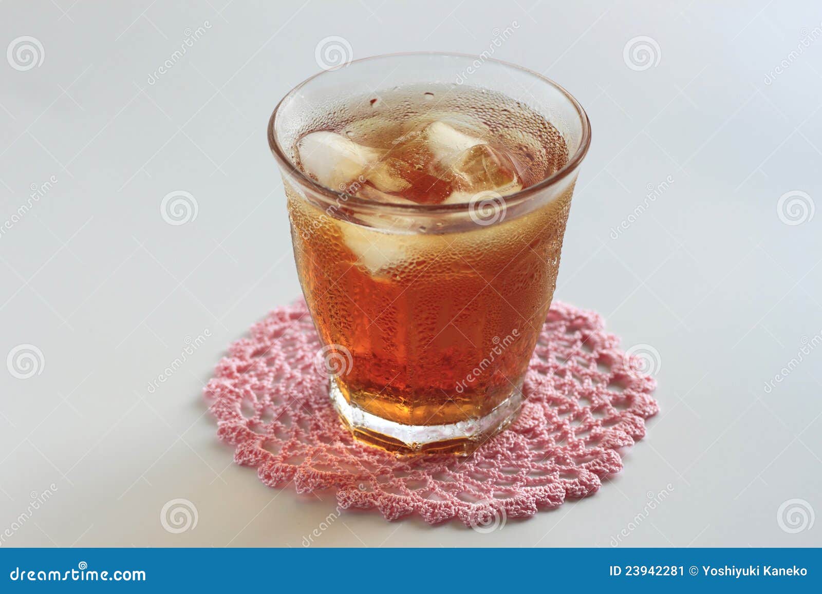 Cold Glass of Iced Tea with Ice Stock Image Image of diet, yellow