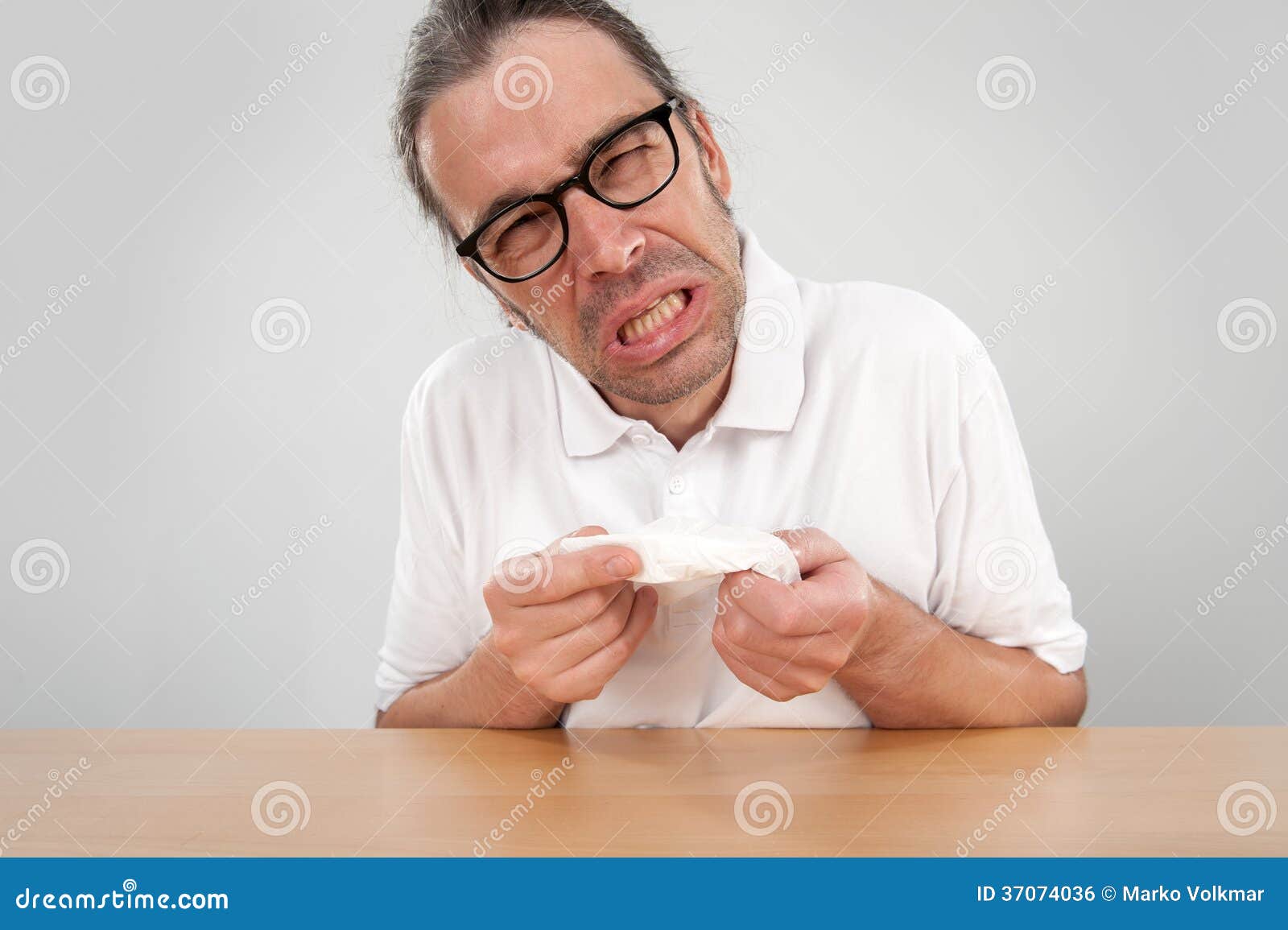 Cold in the head stock photo. Image of medicine, isolated 37074036