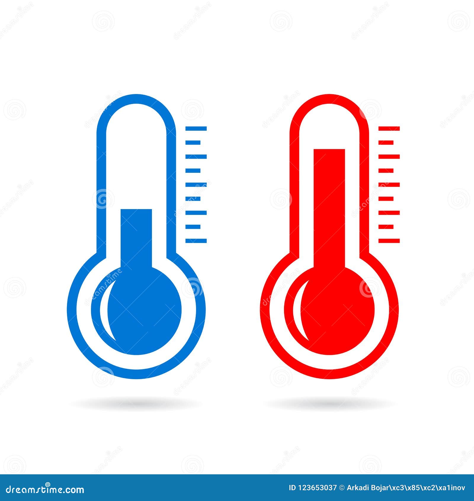 Thermometer Equipment Showing Hot Or Cold Weather. Thermometer Icon.Celsius  And Fahrenheit Meteorology Thermometers Measuring , Vector Illustration.  Royalty Free SVG, Cliparts, Vectors, and Stock Illustration. Image  117385185.