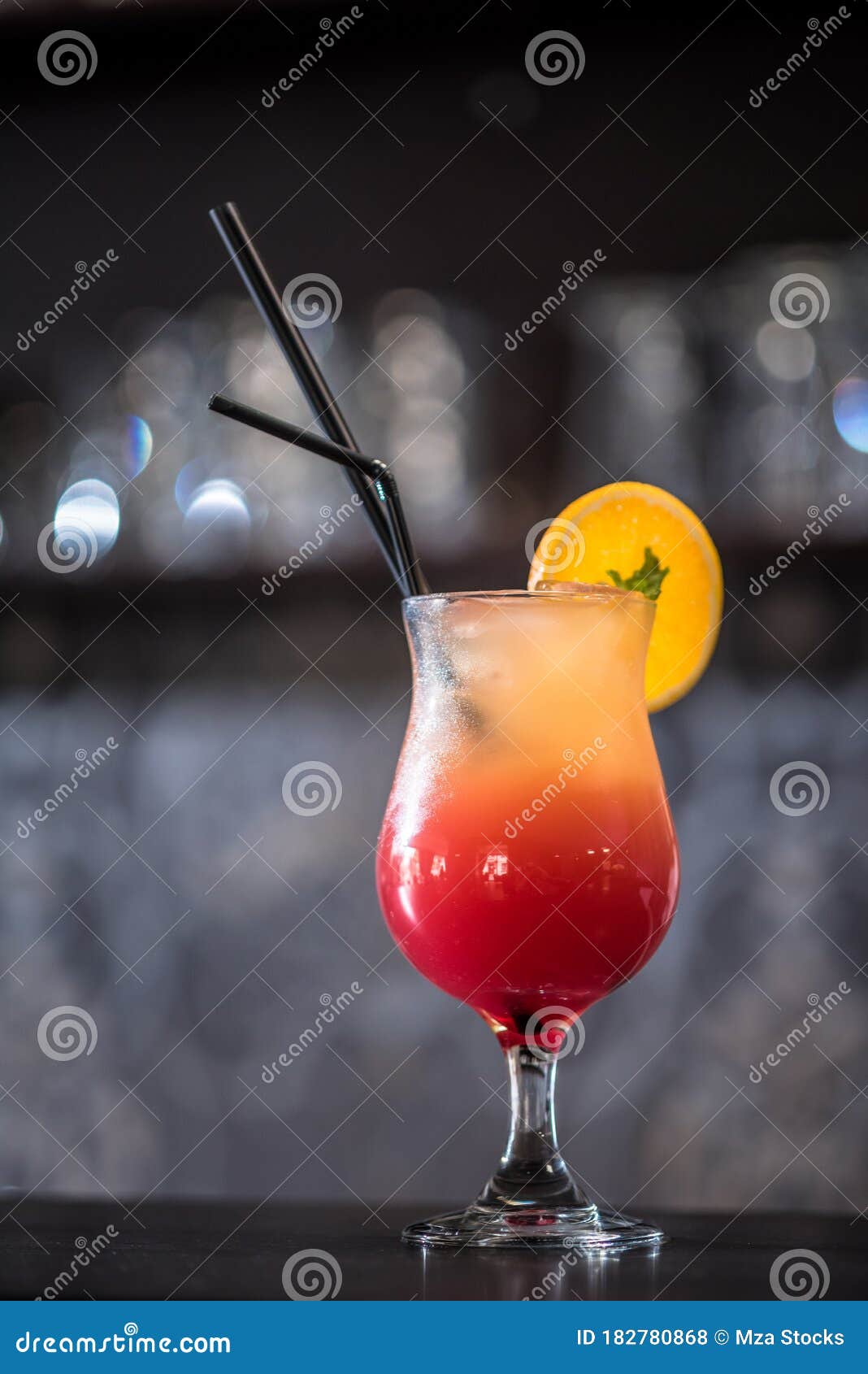 Cold and Icy Grapefruit and Orange Cocktail, Lemon Stock Photo Image