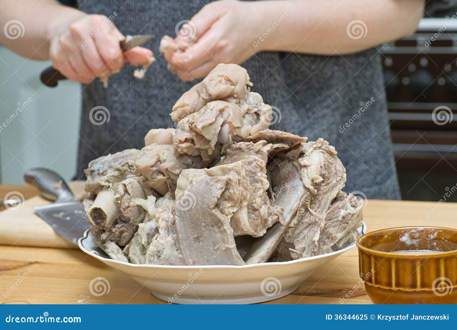 Cold jelly meat. stock image. Image of table, jelly, shank 36344625