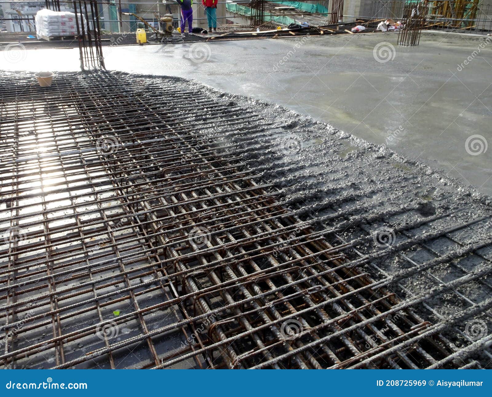 Cold Joint Concrete. the Concrete Joint between Old and New Concrete at