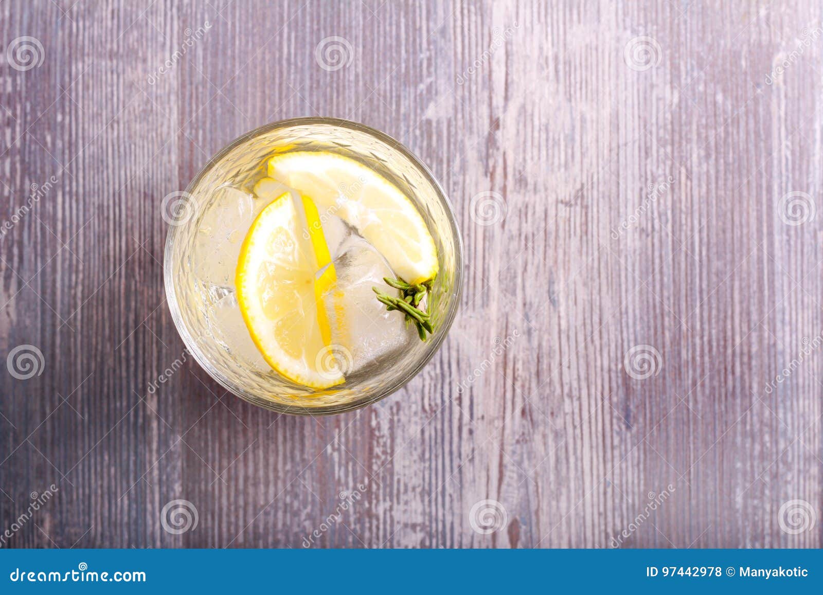 Cold Lemon and Rosemary Drink in a Glass Stock Photo Image of