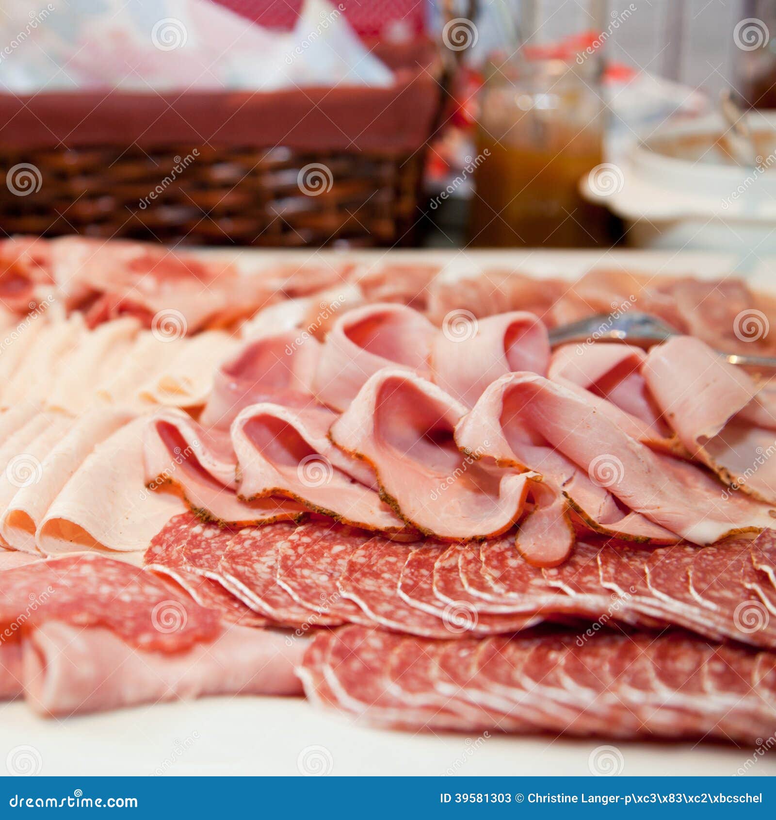 Cold Meat Platter on a Buffet Table Stock Image Image of closeup
