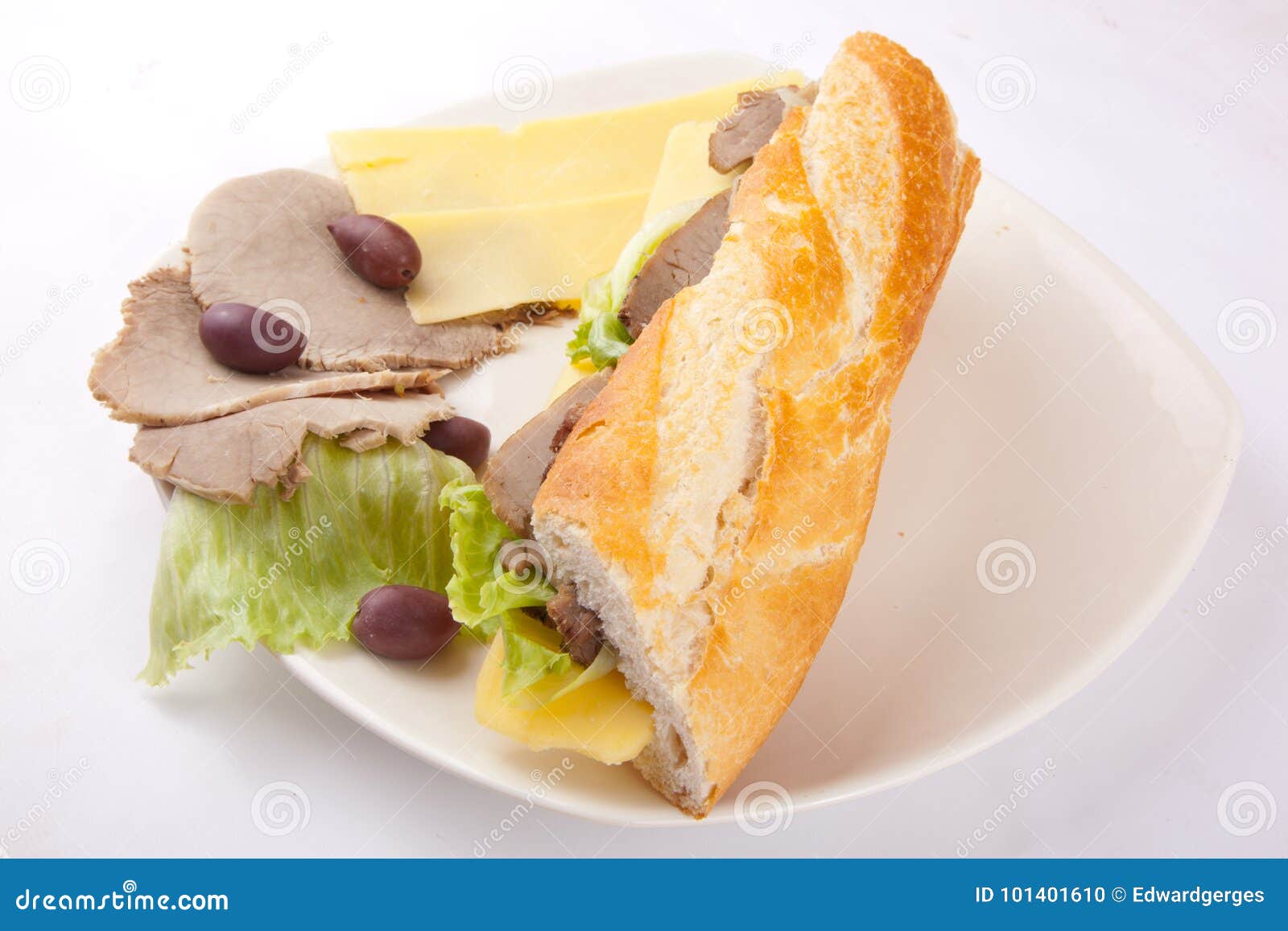 Cold meat Sandwich stock photo. Image of beef, brown - 101401610