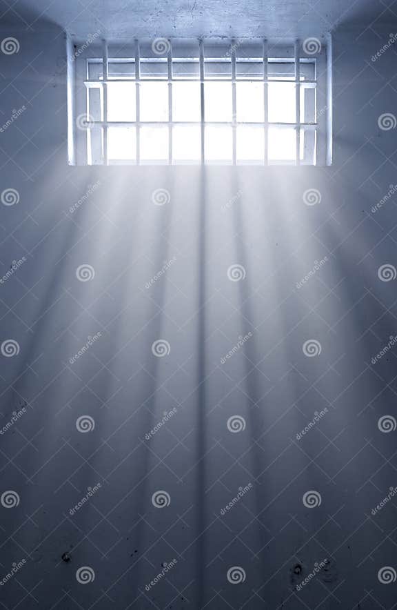Cold Prison Cell with Sunshine through Window Stock Vector