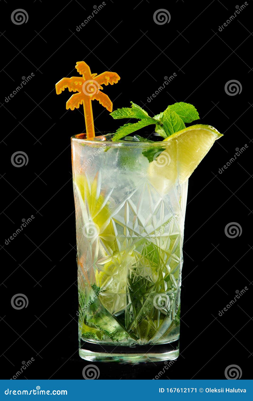 Lemonade or Mojito Cocktail with Lemon and Mint. Stock Image Image of
