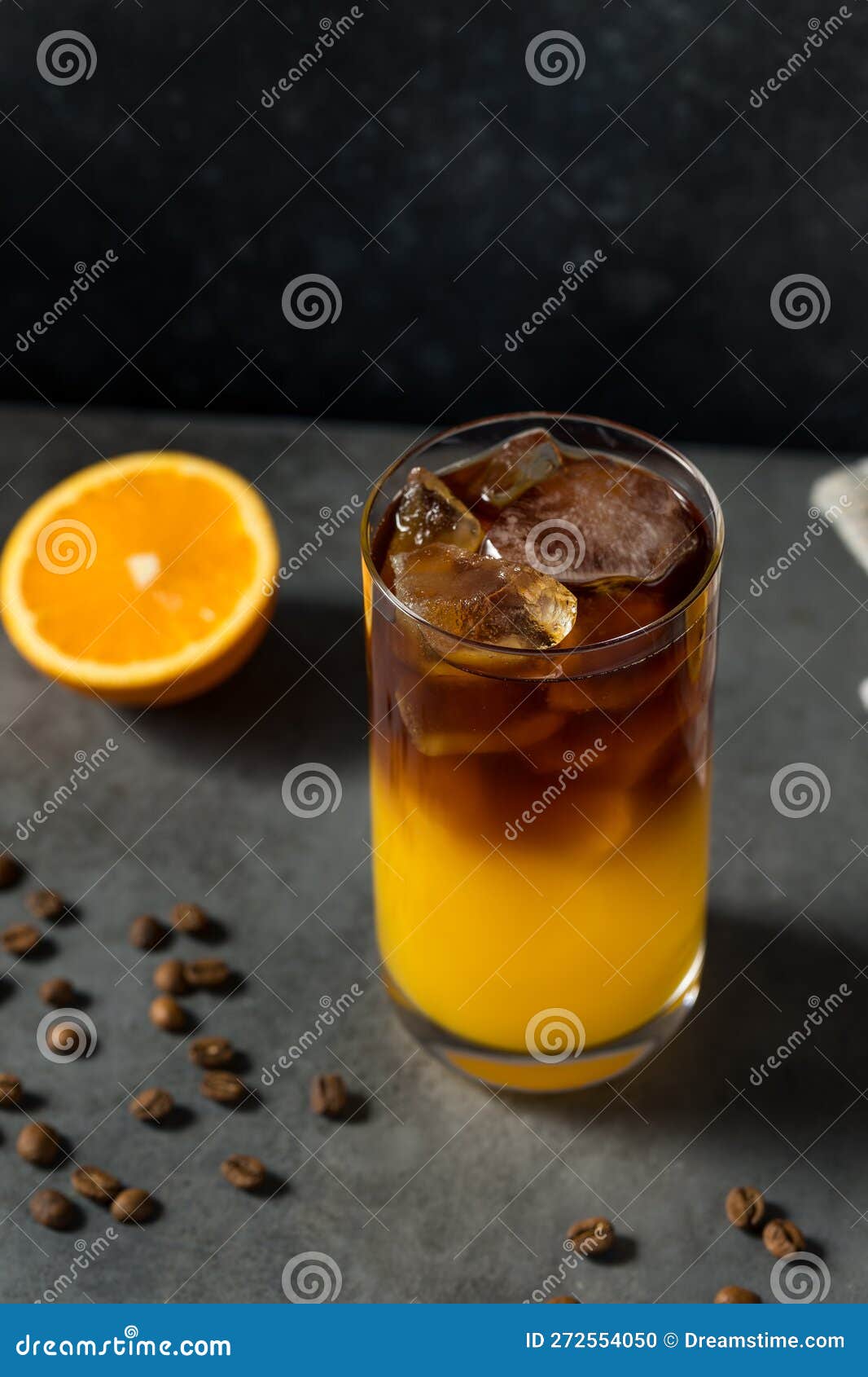 Cold Refreshing Orange Juice and Coffee Drink Stock Photo Image of coffe, brown 272554050