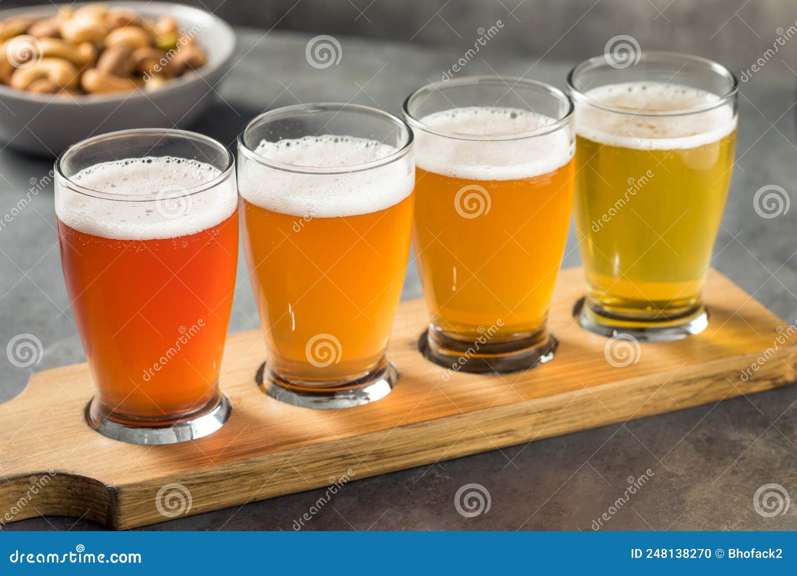 Cold Refreshing Sour Beer Flight Stock Photo Image of craft, cider