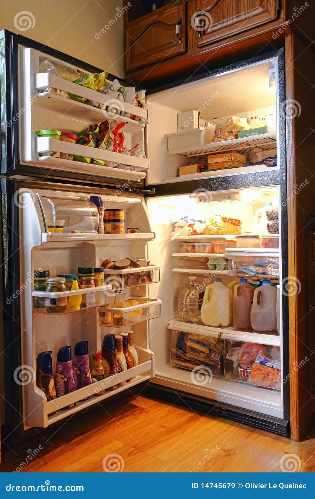 Cold Refrigerator Full Of Fresh Food And Groceries Royalty Free Stock