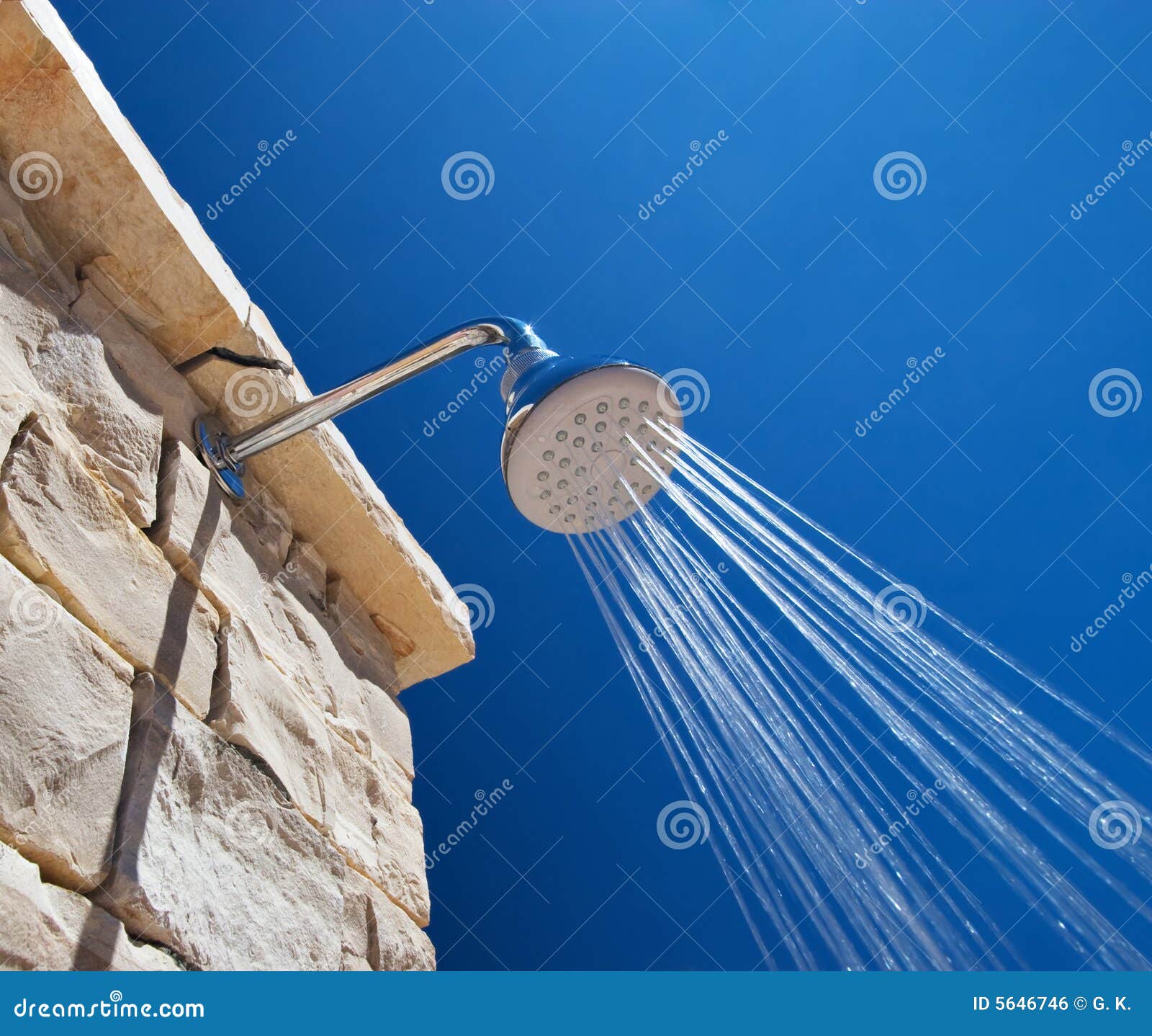 Cold Shower in the Hot Summer Day Stock Photo Image of background
