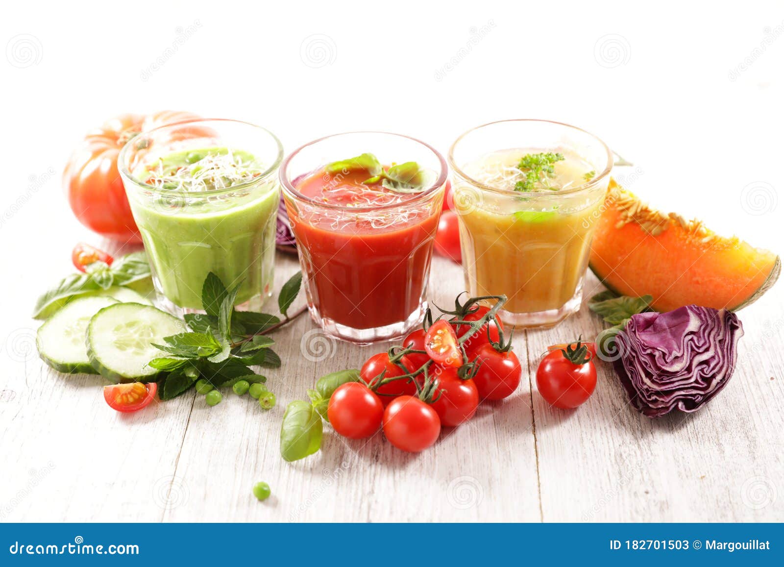 Gazpacho or Vegetable Smoothie Stock Image - Image of assortment ...