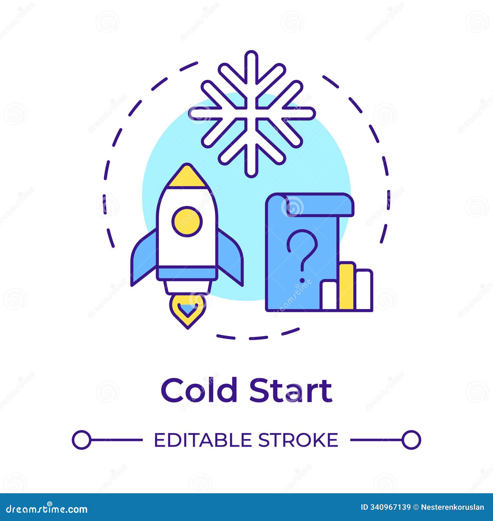 cold start multi color concept icon