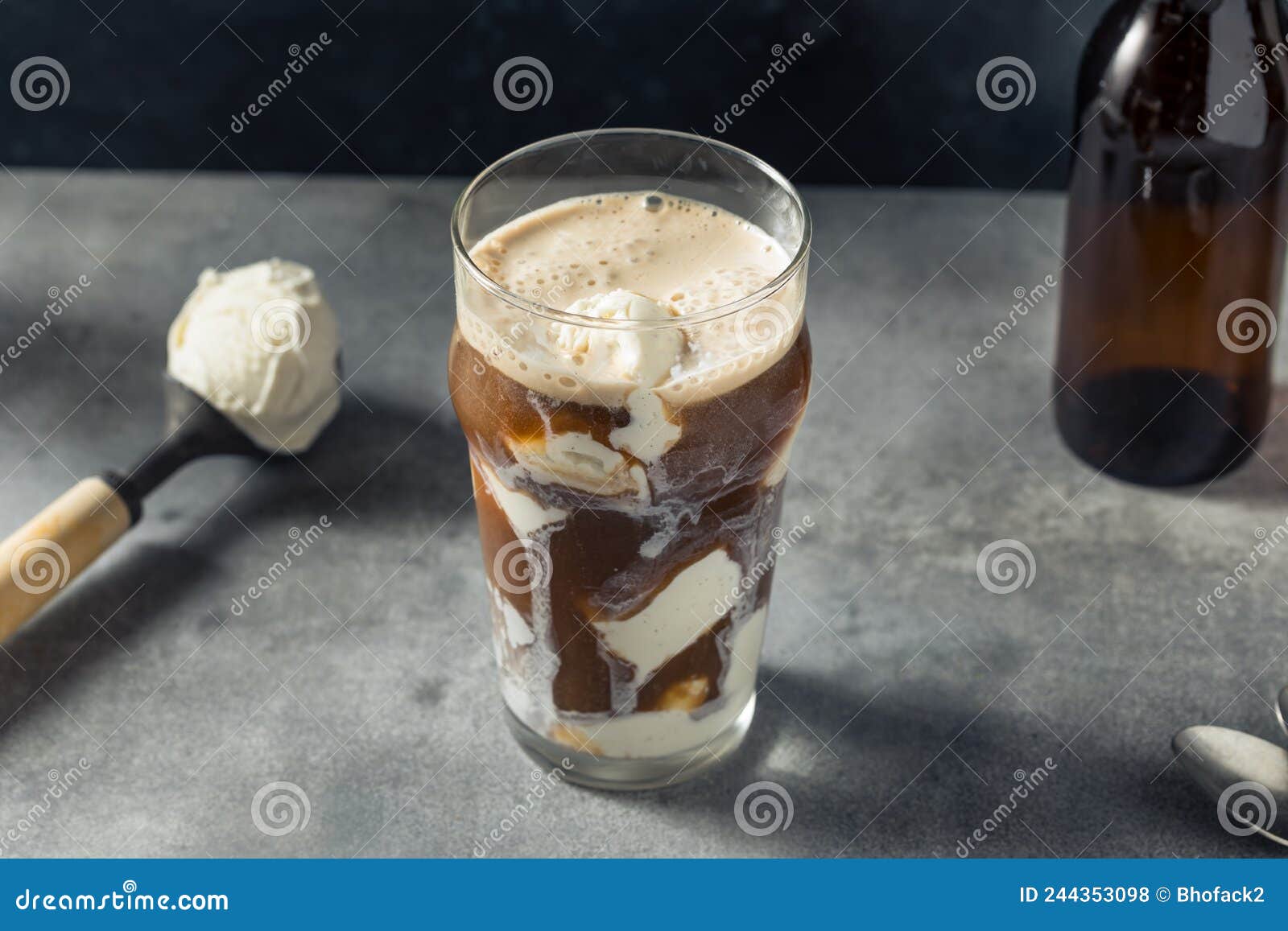 Cold Stout Beer Ice Cream Float Stock Photo Image of froth, frozen