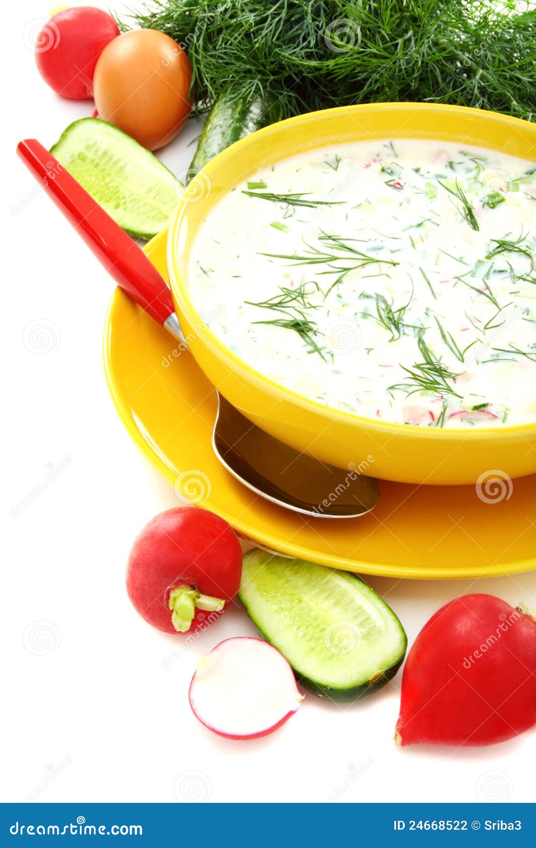 Cold summer soup kefir stock photo. Image of eating, fennel 24668522