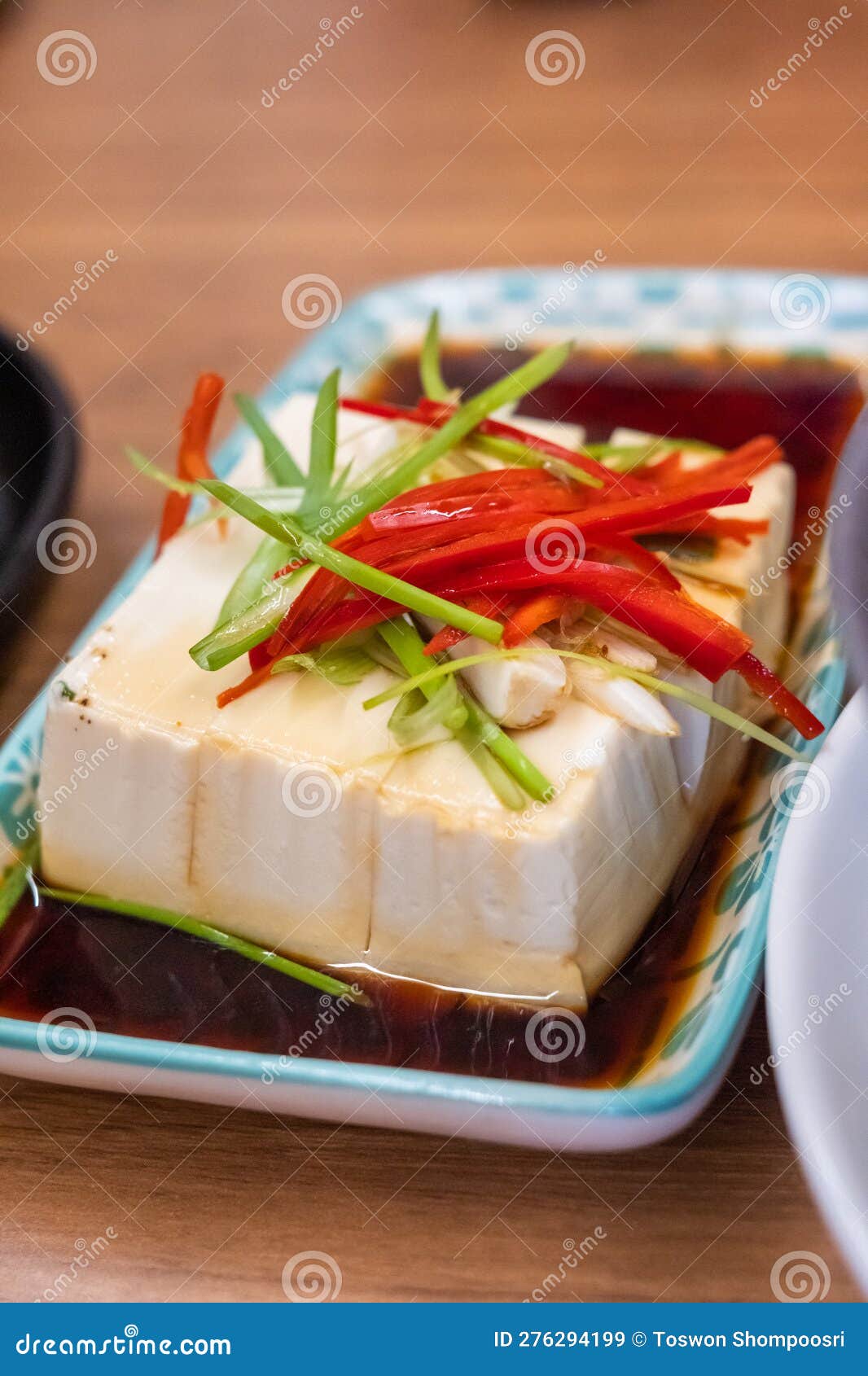 Cold Tofu with Soy Sauce in Chinese Style Stock Image - Image of tofu