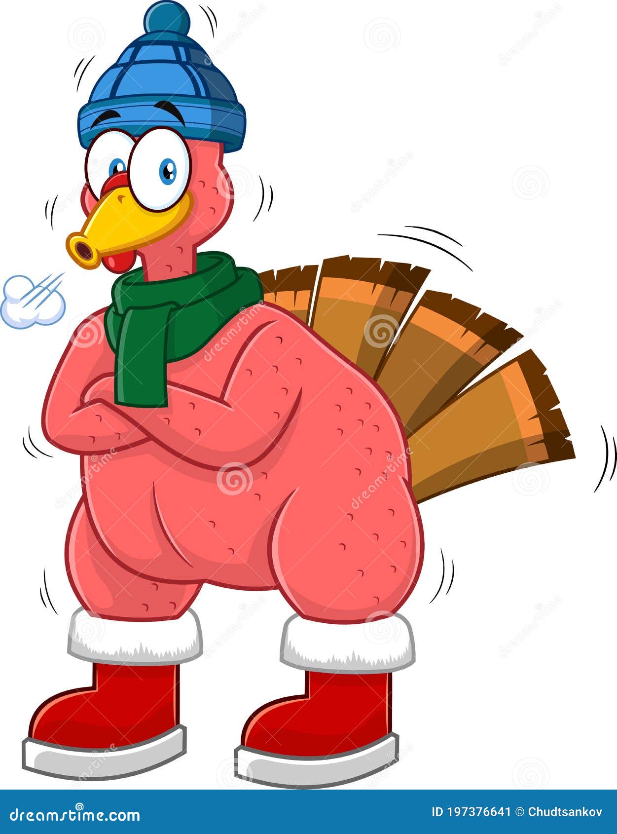 Cold Turkey Bird Cartoon Character Stock Vector - Illustration of holiday,  chicken: 197376641