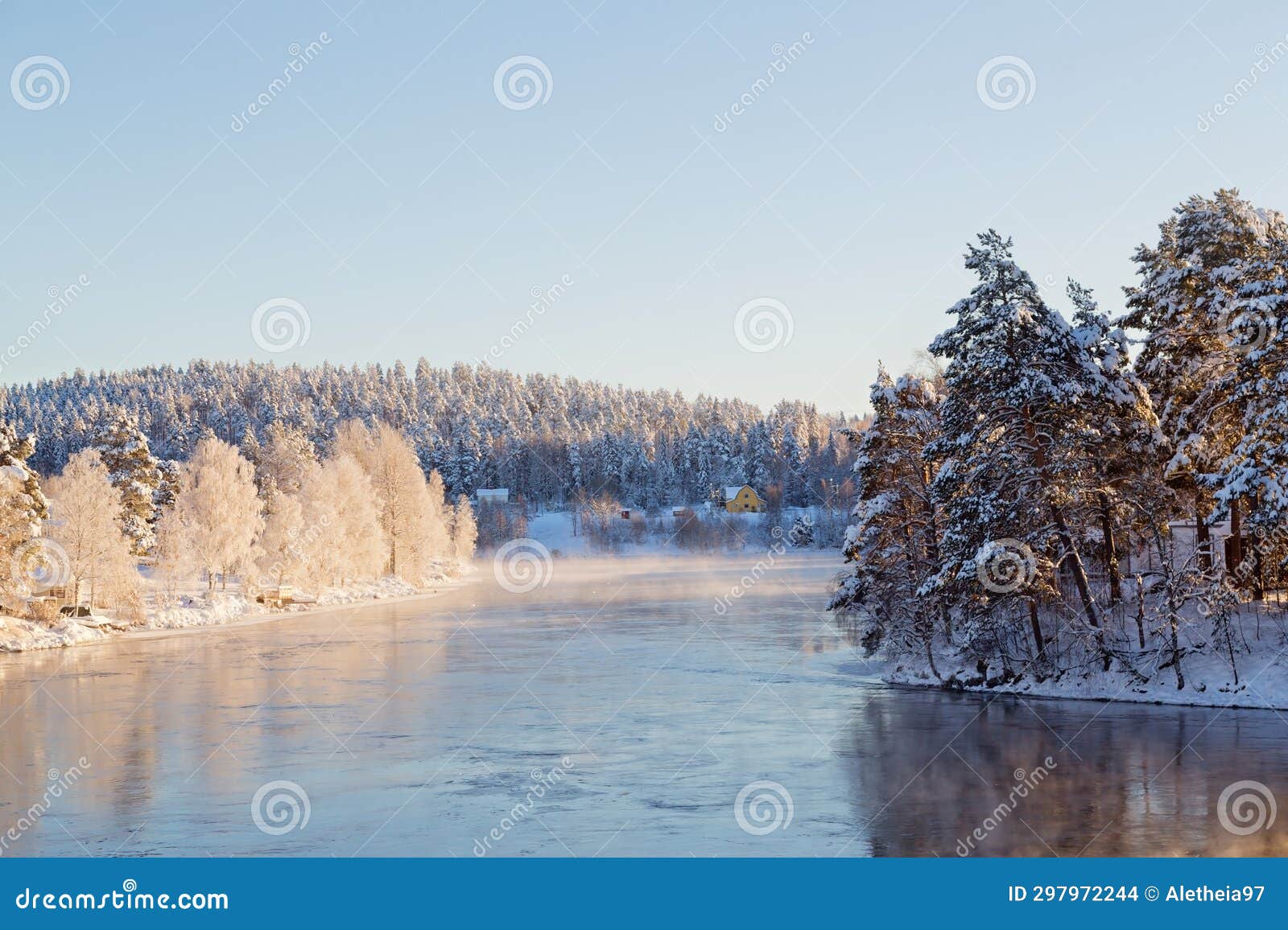 A Cold Winter Day in Solleftea District, Northern Sweden Stock Photo