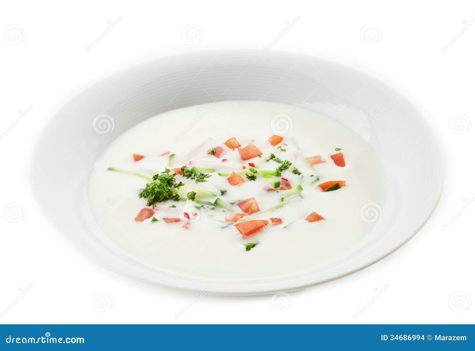 Cold Yogurt Soup with Cucumbers Stock Photo Image of parsley, cream