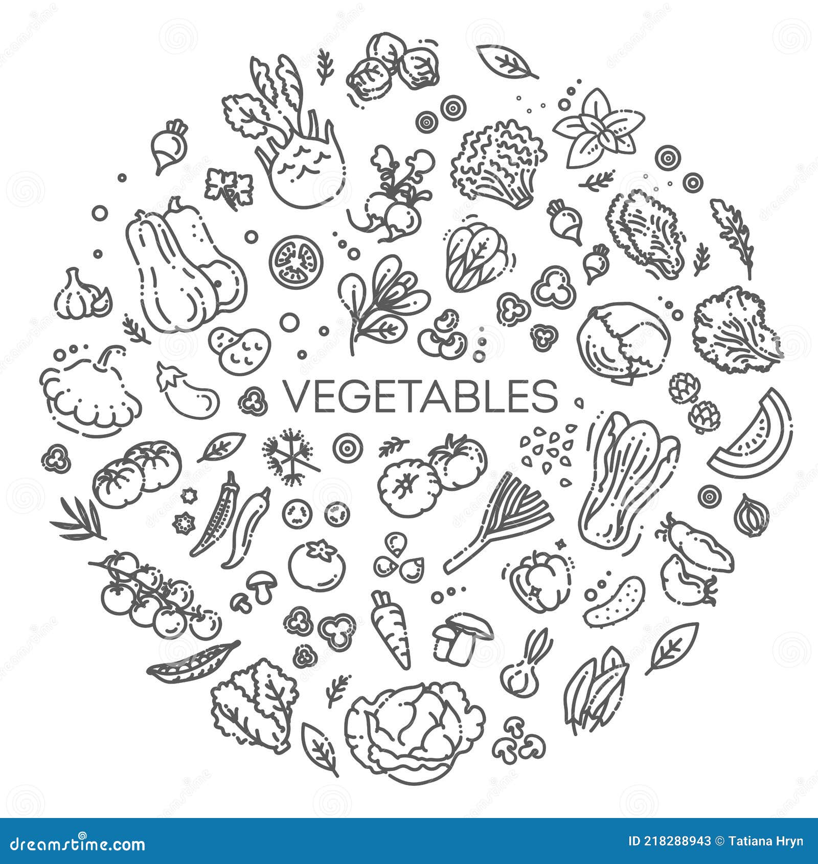 Conjunto de ilustrações vetoriais de vegetais, coleção de vegetais