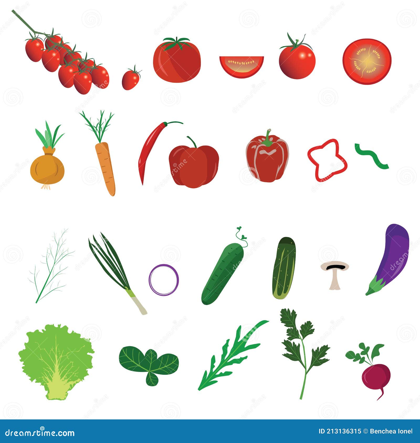 Conjunto de vegetais, desenho ilustração design