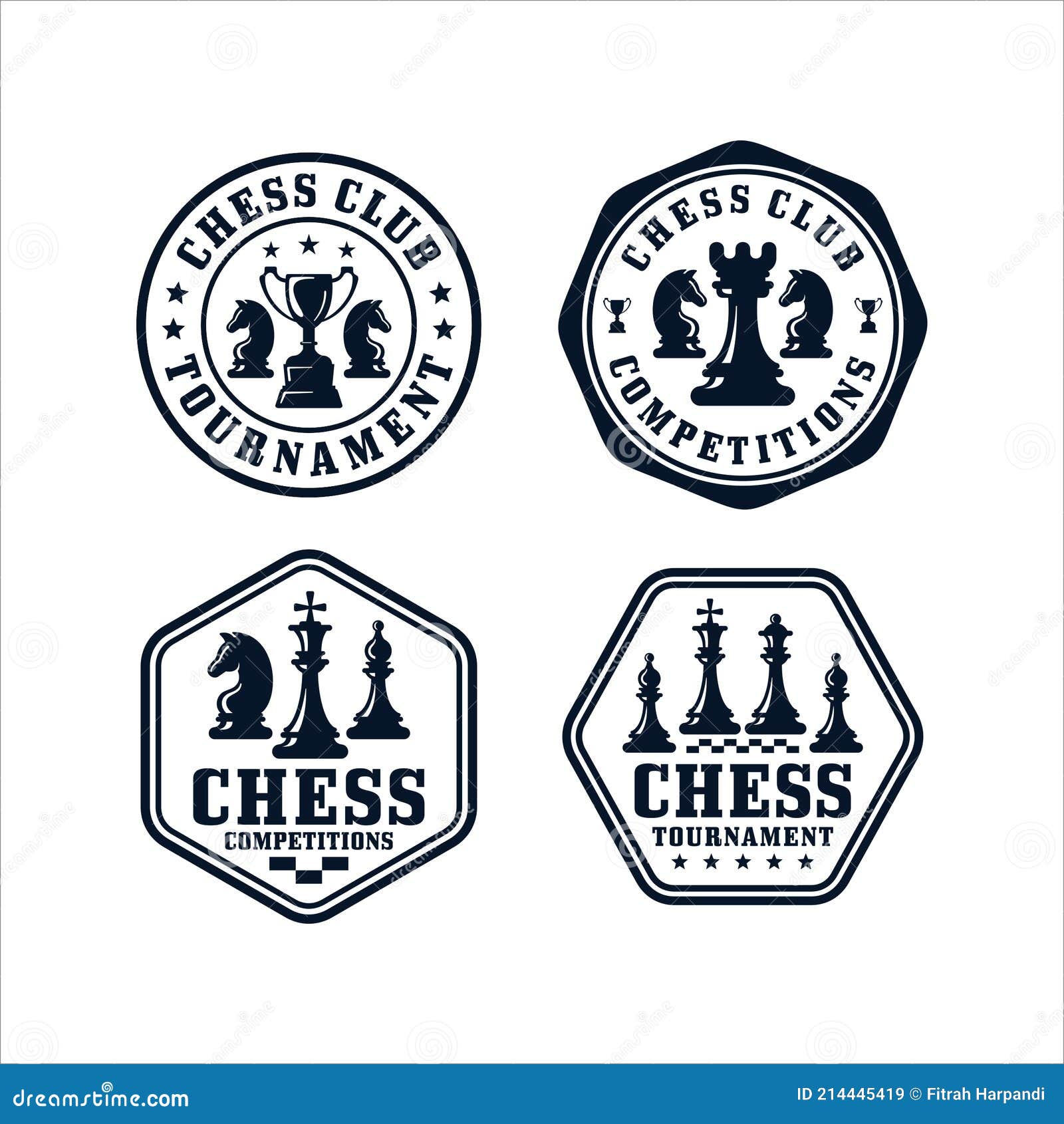 Emblema do clube de xadrez. jogo de xadrez, logotipo do torneio de
