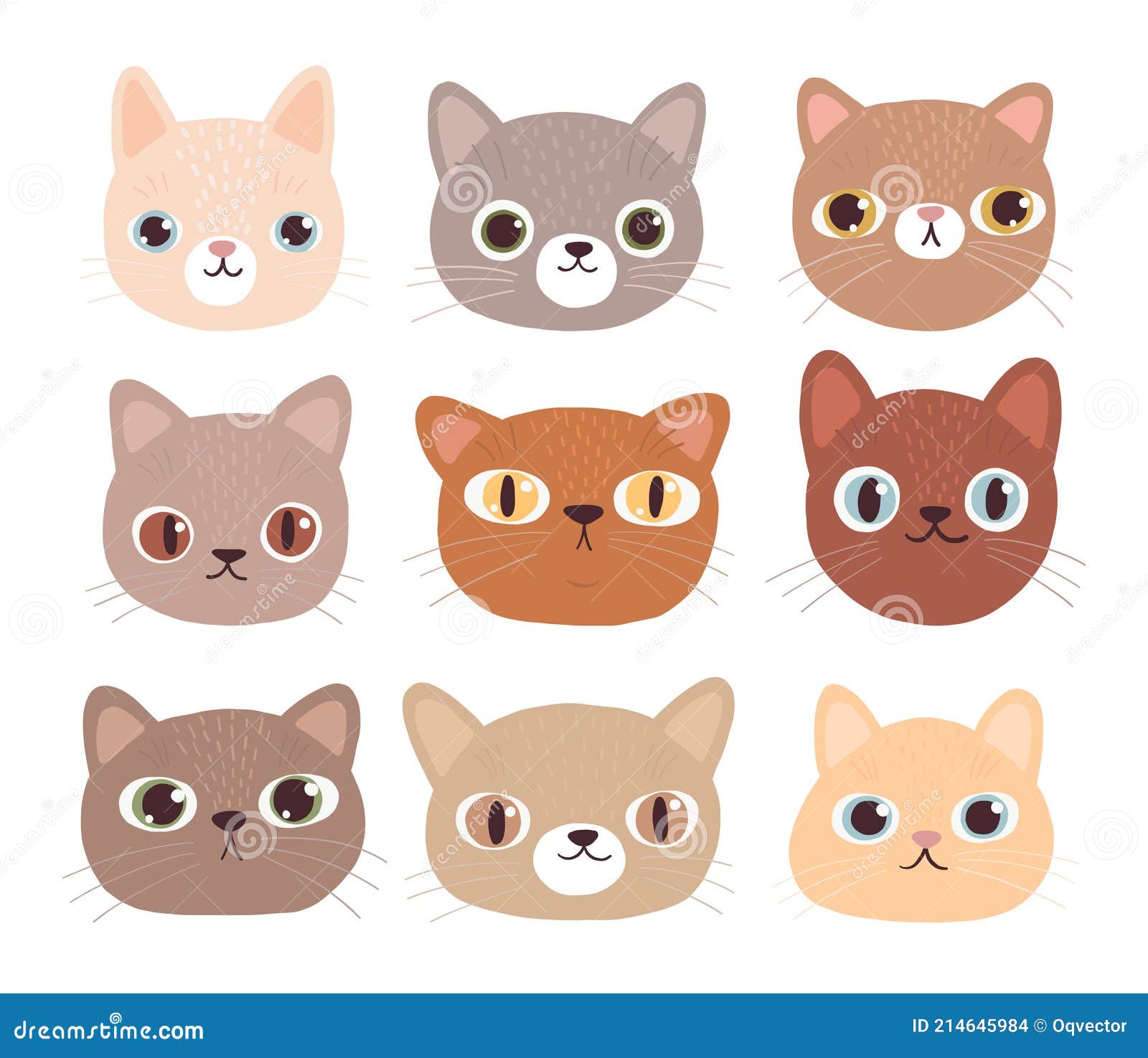 Grupo de gatos e gatinhos ilustração dos desenhos animados