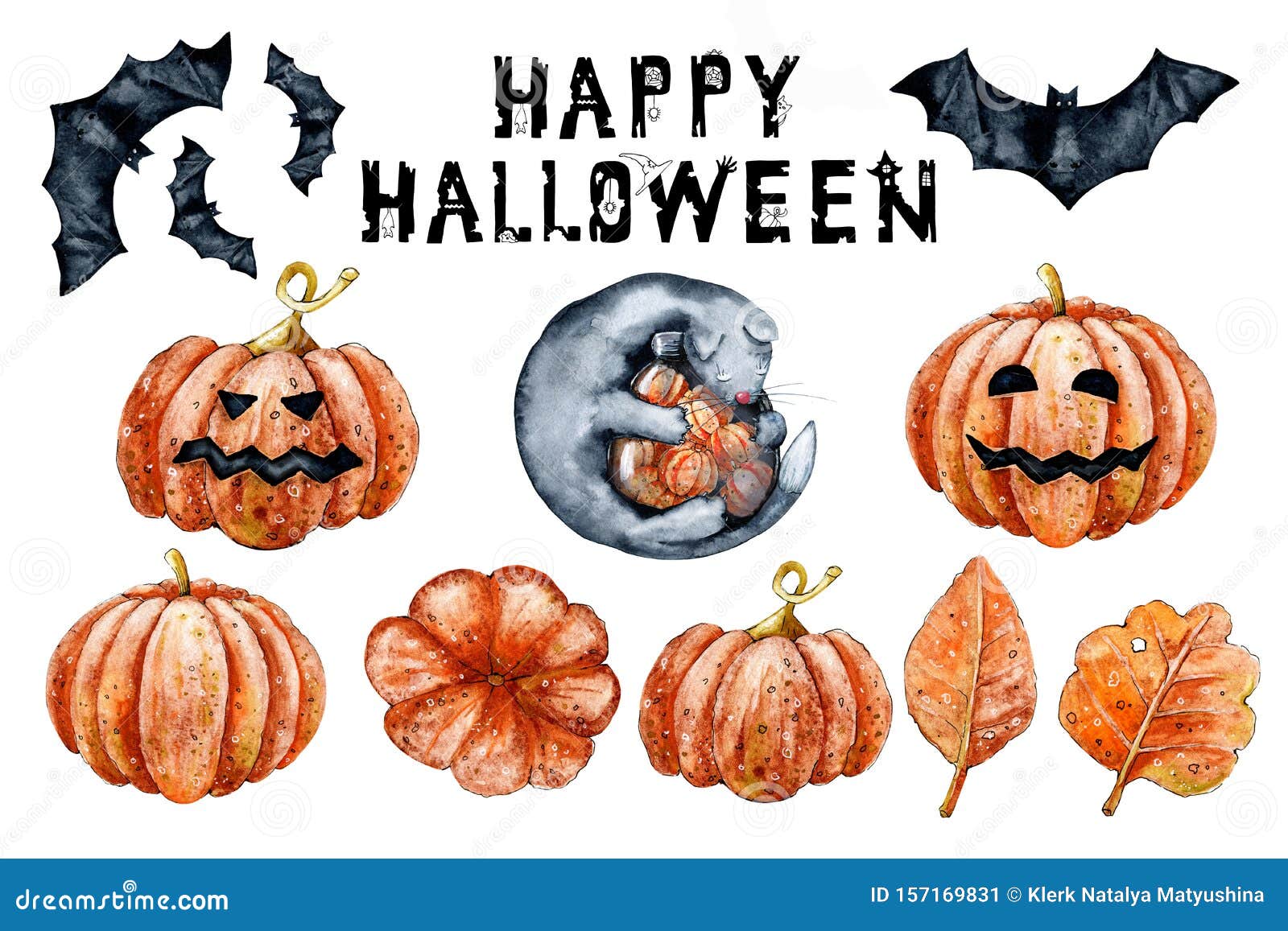 Ilustração vetorial de morcego preto arte de halloween com cartão postal de  impressão de design de fundo isolado
